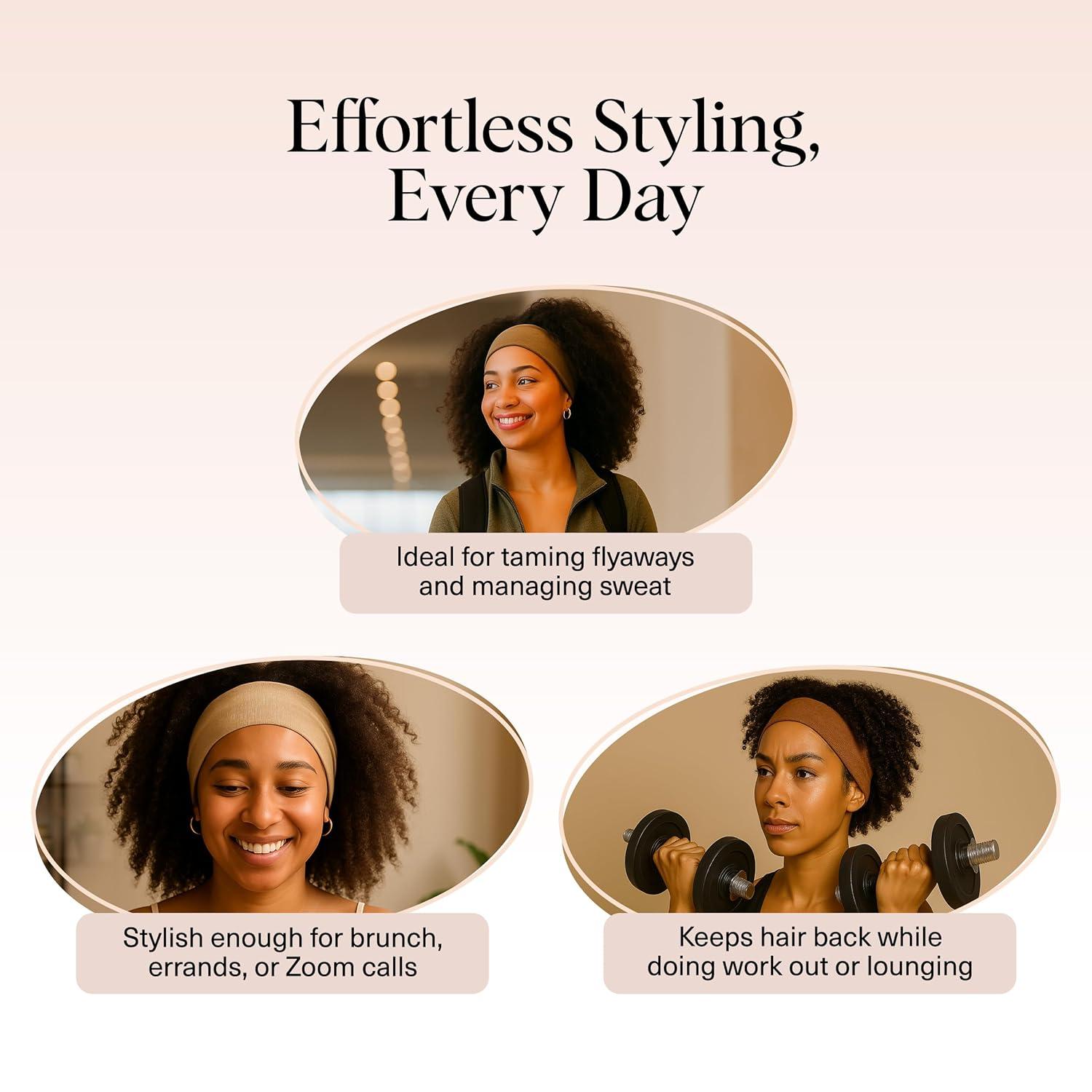 imageKitsch Wide Headbands for Women Fashion Sports Headband for Workout Yoga Gym Running Exercise Stretchy Head Bands Hair Accessories Ideal Gifts for Women Garden Bouquet 3pcsSedona