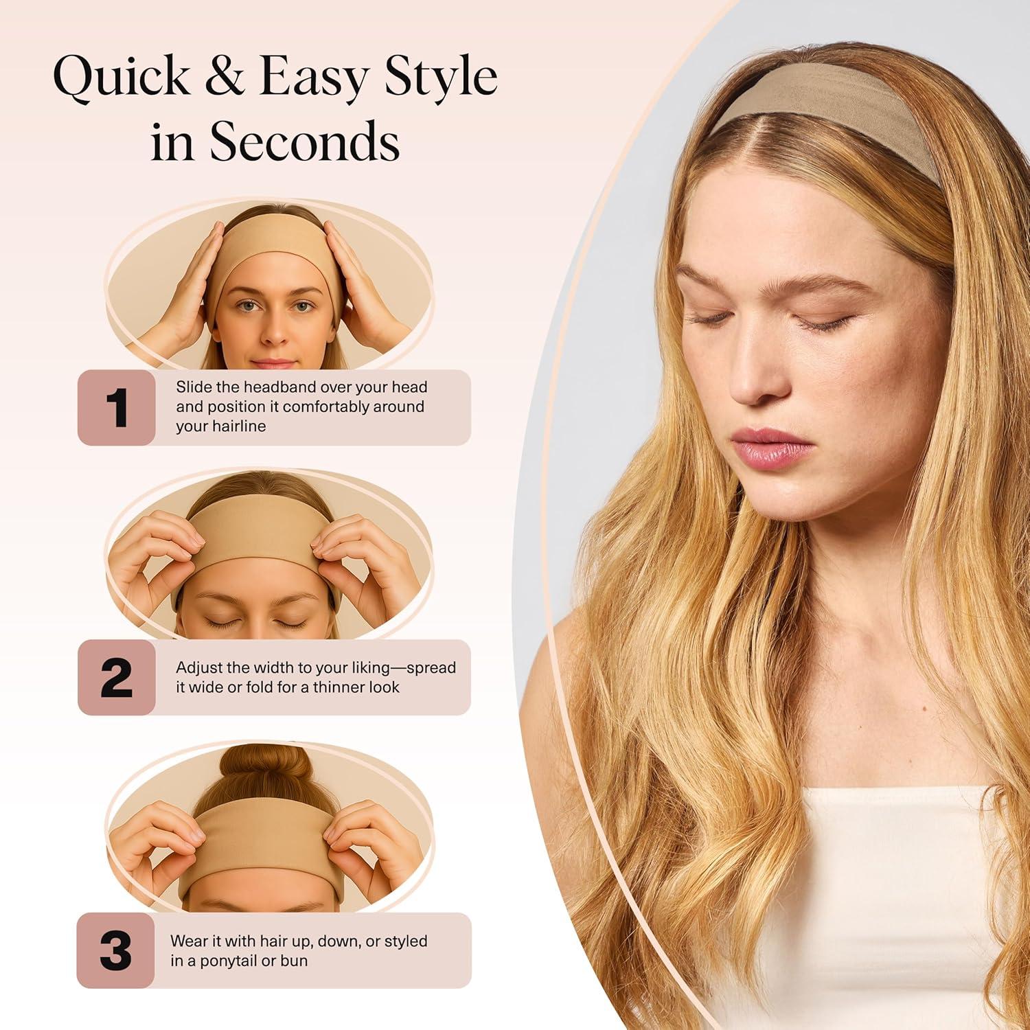 imageKitsch Wide Headbands for Women Fashion Sports Headband for Workout Yoga Gym Running Exercise Stretchy Head Bands Hair Accessories Ideal Gifts for Women Garden Bouquet 3pcsSedona