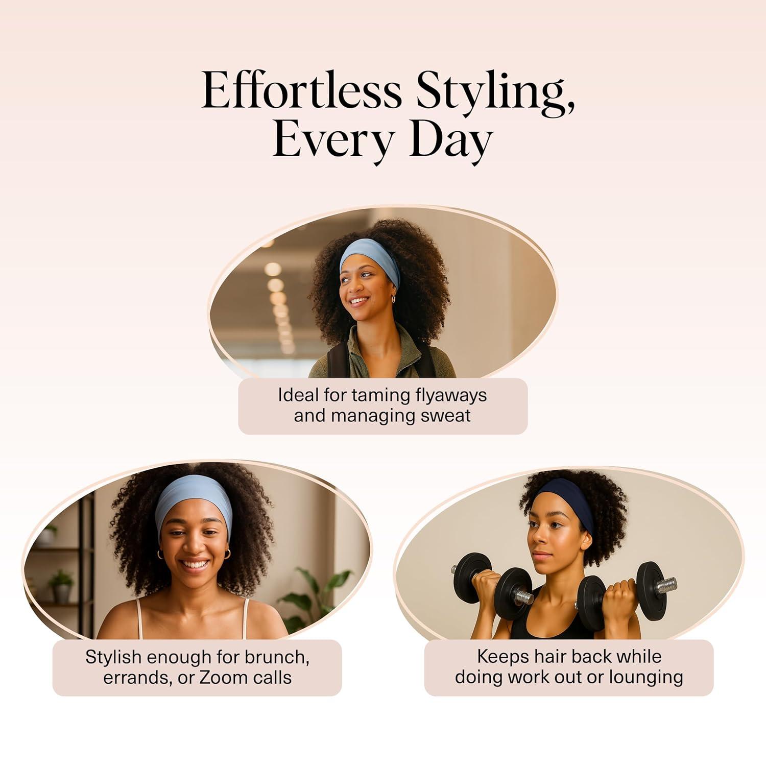 imageKitsch Wide Headbands for Women  Fashion Sports Headband for Workout Yoga Gym Running Exercise  Stretchy Head Bands  Hair Accessories  Ideal Gifts for Women  Garden Bouquet 3pcsGarden Bouquet