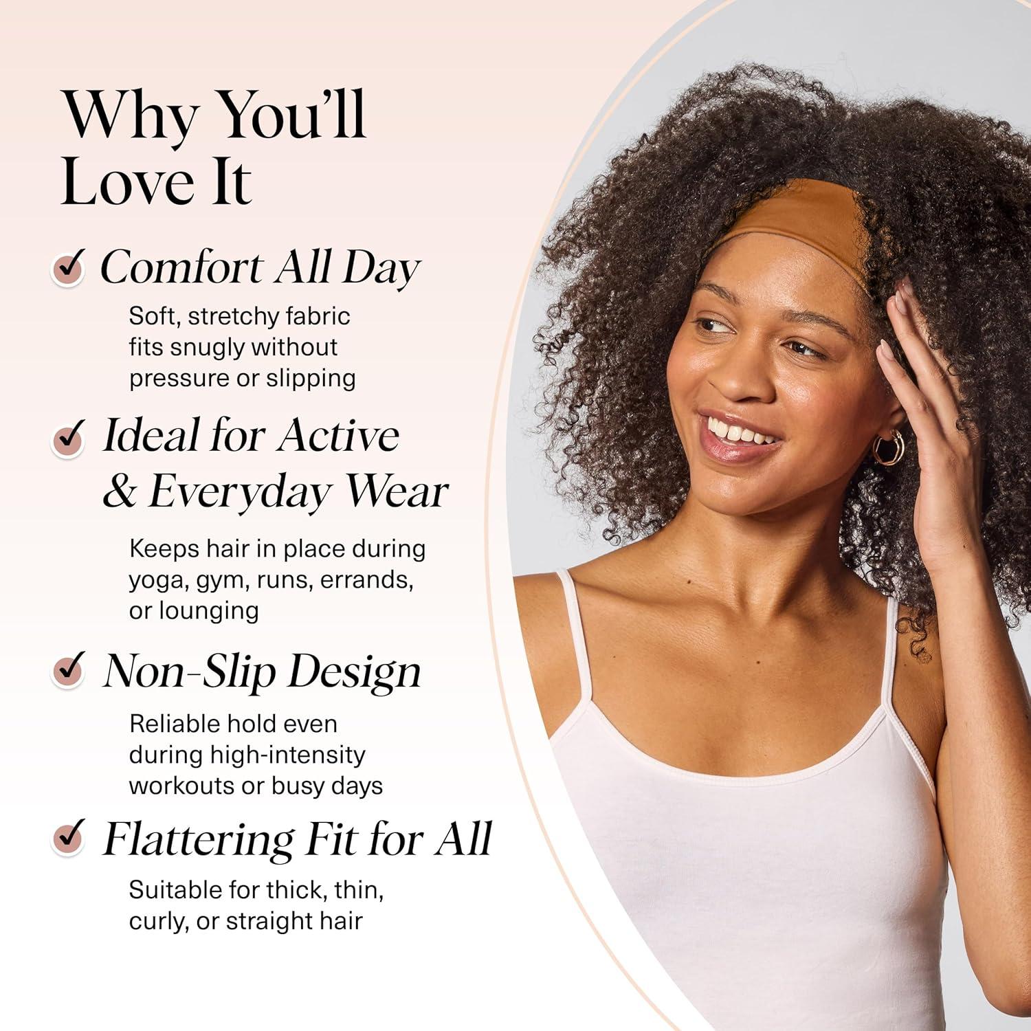 imageKitsch Wide Headbands for Women Fashion Sports Headband for Workout Yoga Gym Running Exercise Stretchy Head Bands Hair Accessories Ideal Gifts for Women Garden Bouquet 3pcsSedona