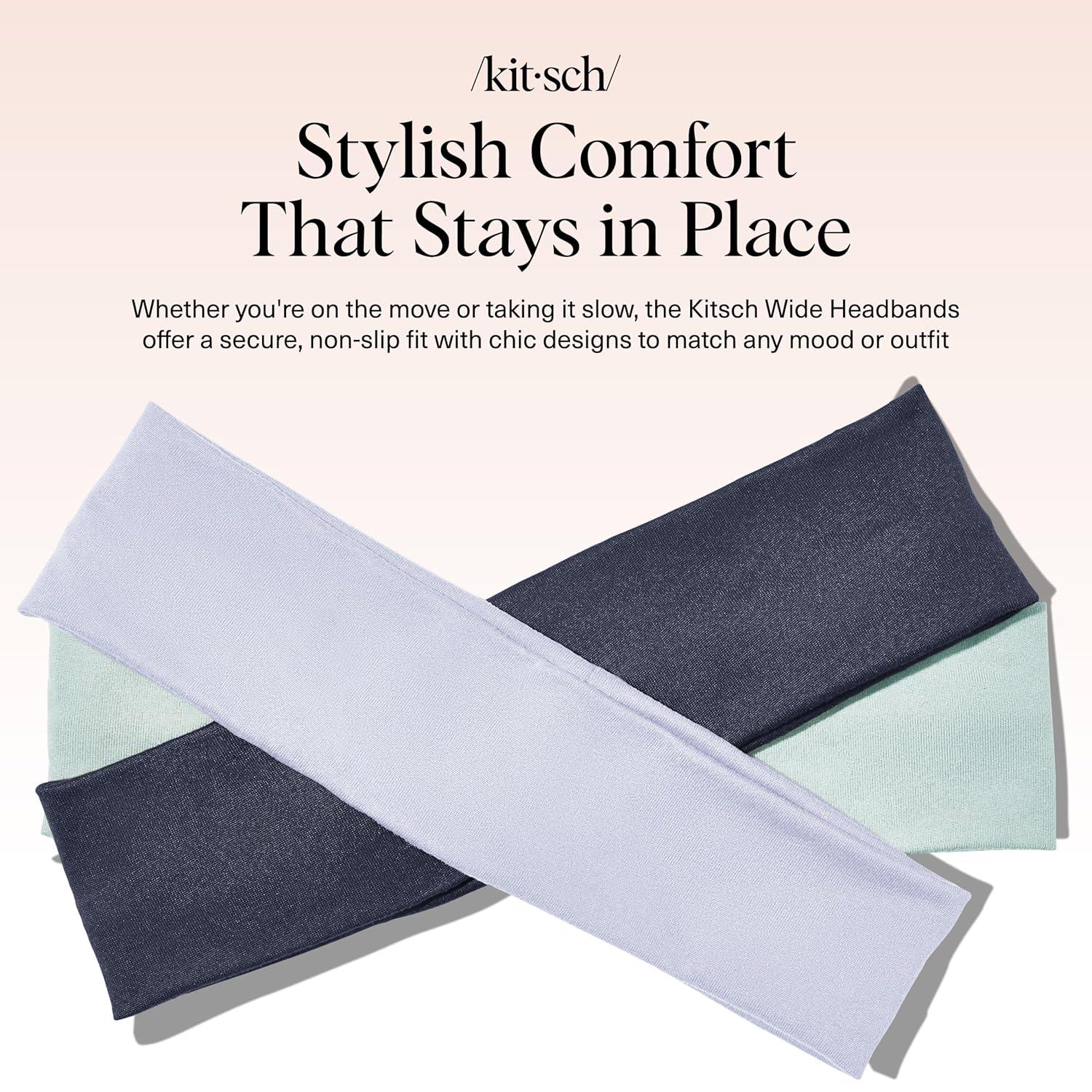 imageKitsch Wide Headbands for Women  Fashion Sports Headband for Workout Yoga Gym Running Exercise  Stretchy Head Bands  Hair Accessories  Ideal Gifts for Women  Garden Bouquet 3pcsGarden Bouquet