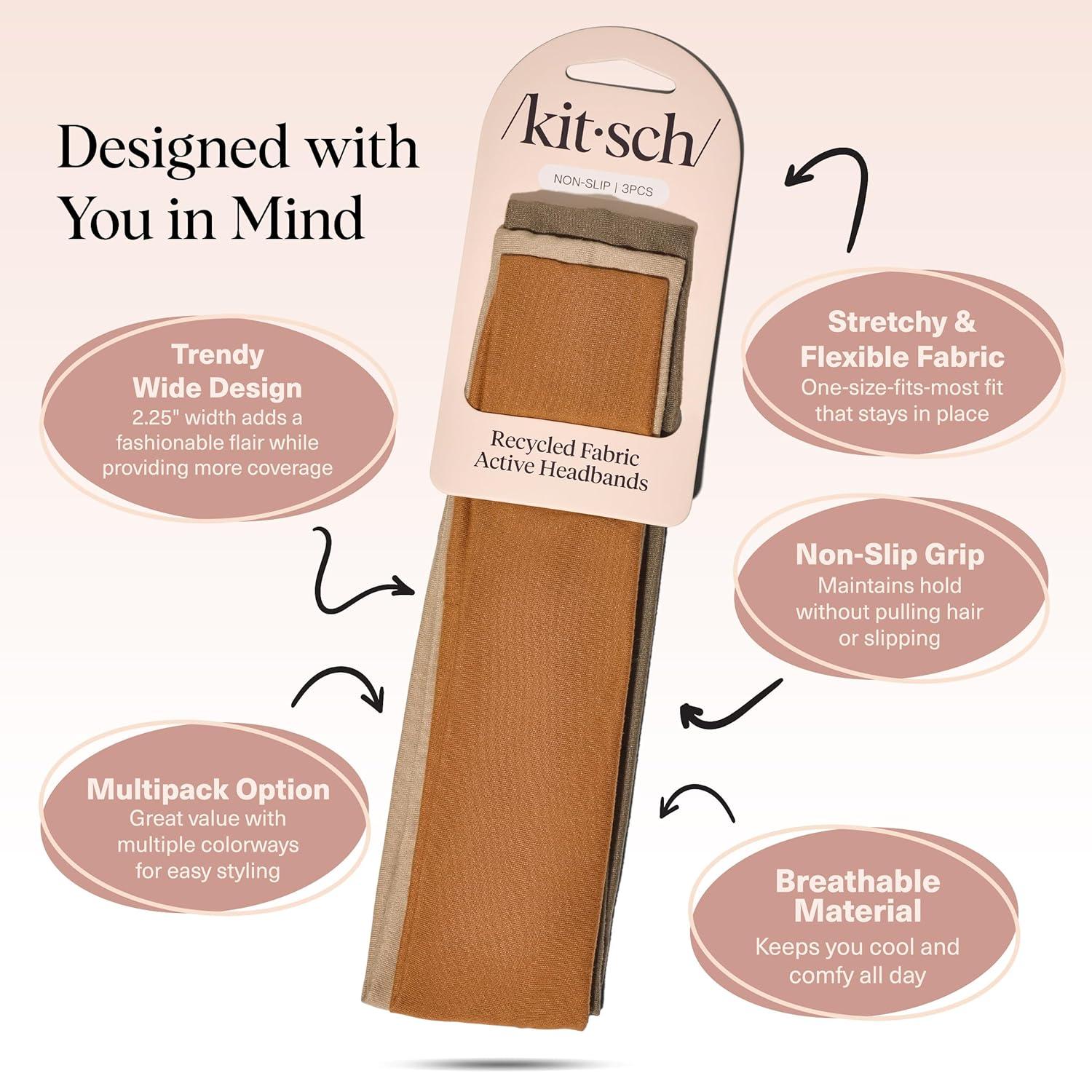 imageKitsch Wide Headbands for Women Fashion Sports Headband for Workout Yoga Gym Running Exercise Stretchy Head Bands Hair Accessories Ideal Gifts for Women Garden Bouquet 3pcsSedona