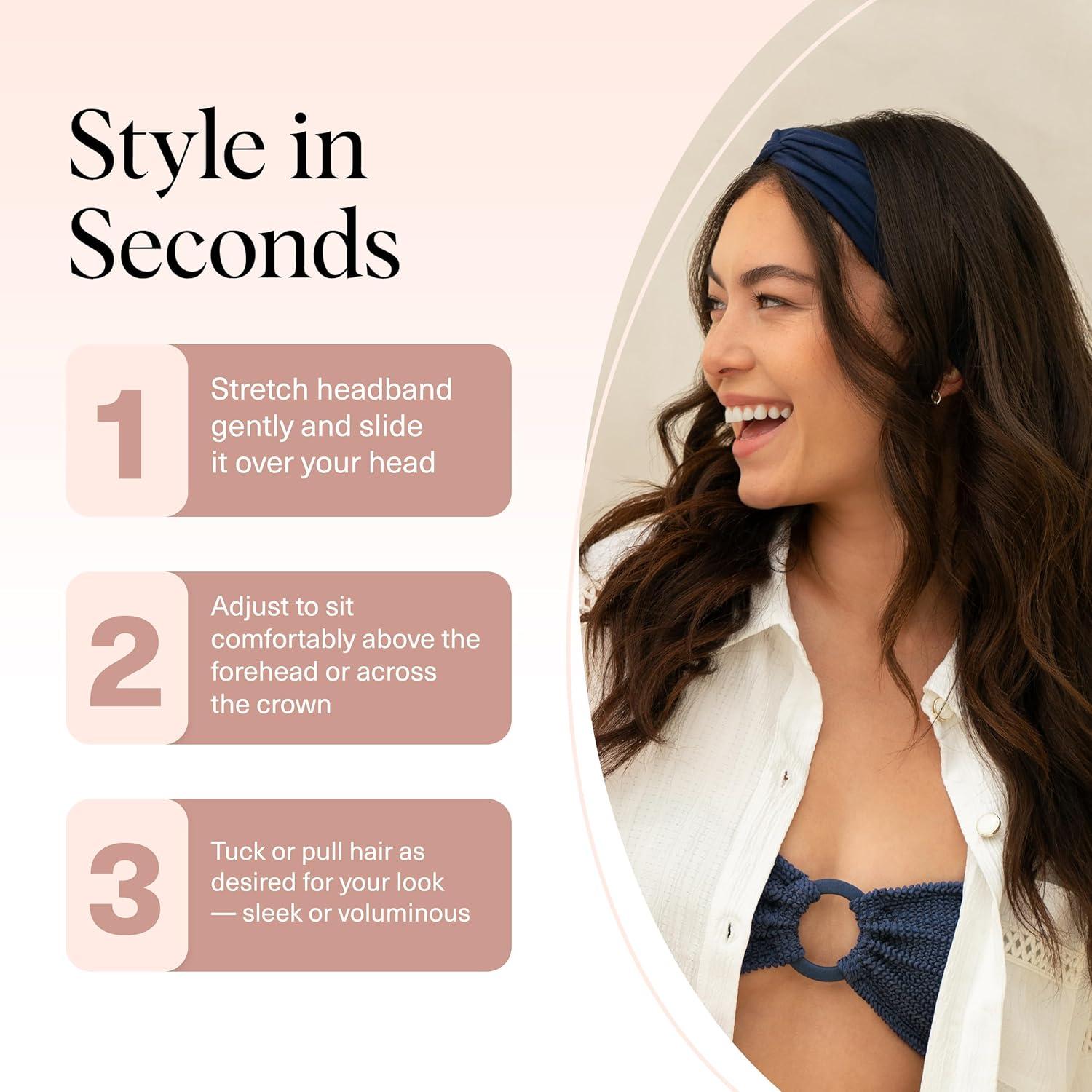 imageKitsch Wide Headbands for Women  Fashion Sports Headband for Workout Yoga Gym Running Exercise  Stretchy Head Bands for Womens Hair  Hair Accessories  Ideal Gifts for Women  Rosewood 2pcsGarden Bouquet