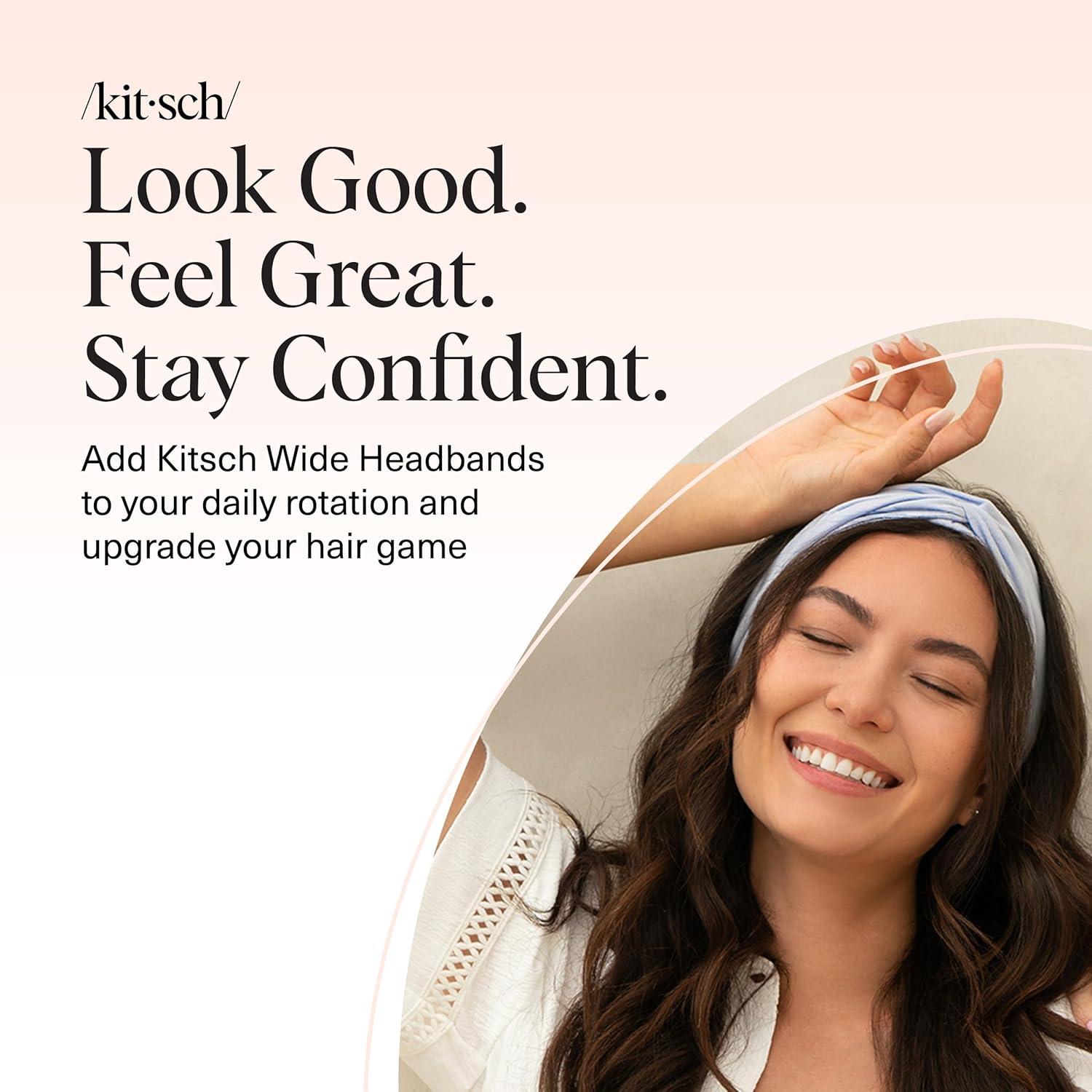 imageKitsch Wide Headbands for Women  Fashion Sports Headband for Workout Yoga Gym Running Exercise  Stretchy Head Bands for Womens Hair  Hair Accessories  Ideal Gifts for Women  Rosewood 2pcsGarden Bouquet