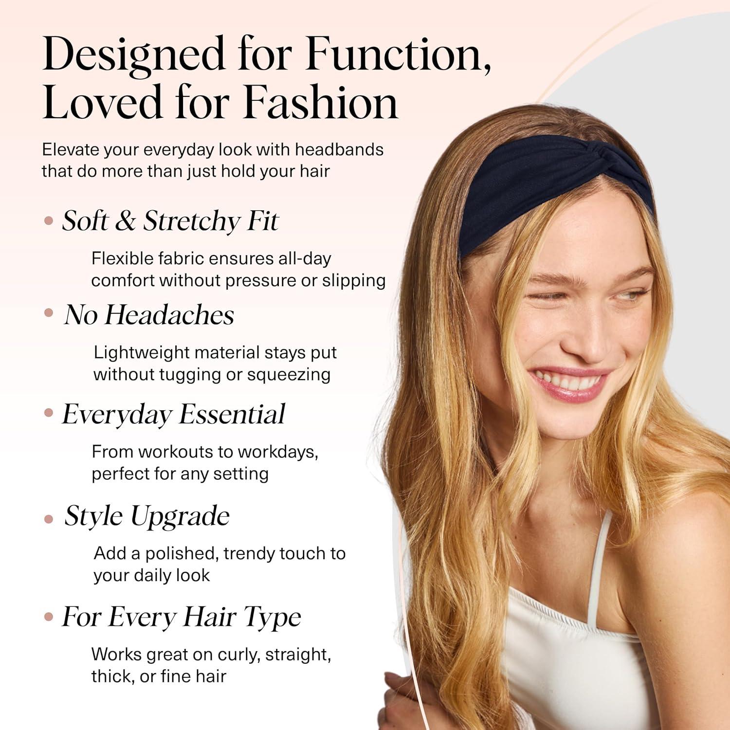 imageKitsch Wide Headbands for Women  Fashion Sports Headband for Workout Yoga Gym Running Exercise  Stretchy Head Bands for Womens Hair  Hair Accessories  Ideal Gifts for Women  Rosewood 2pcsGarden Bouquet