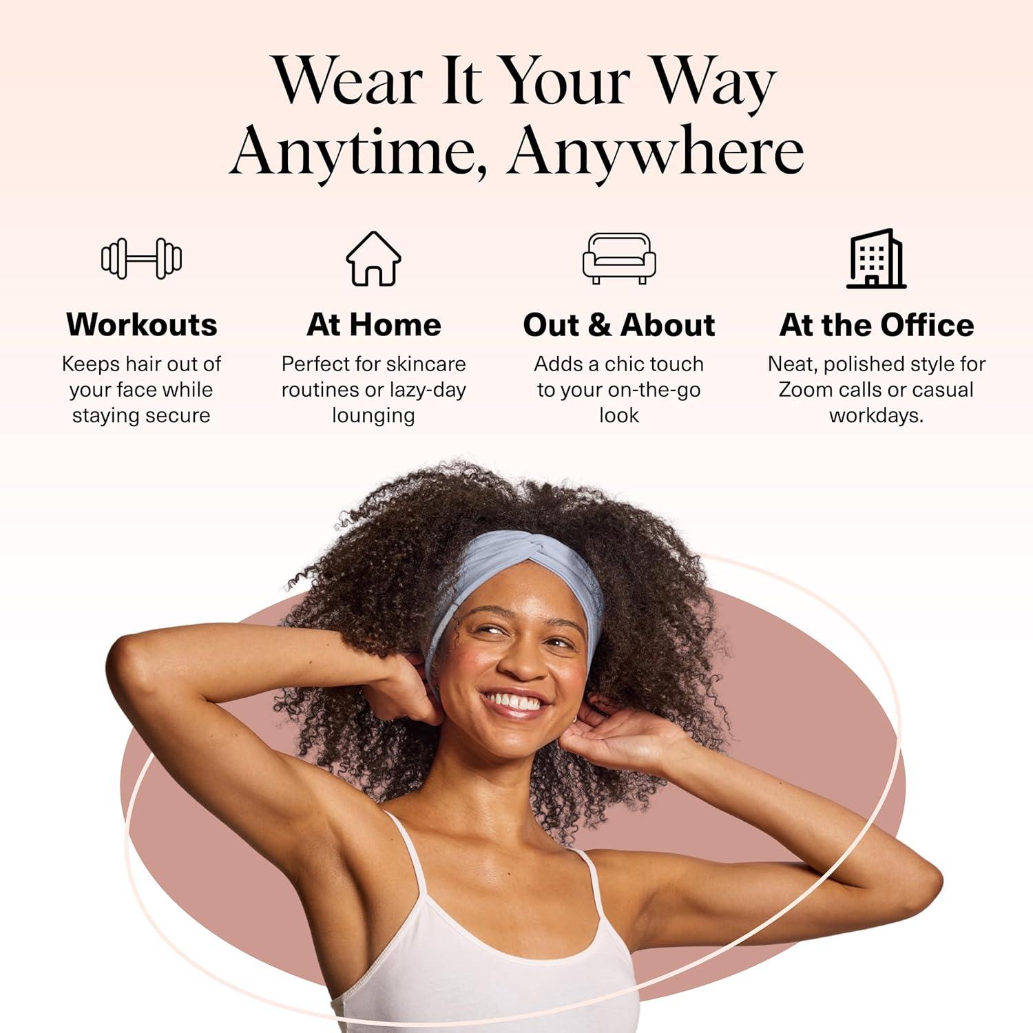 imageKitsch Wide Headbands for Women  Fashion Sports Headband for Workout Yoga Gym Running Exercise  Stretchy Head Bands for Womens Hair  Hair Accessories  Ideal Gifts for Women  Rosewood 2pcsGarden Bouquet