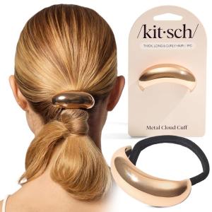 Kitsch Gold Hair Cuffs – Metal Ponytail Cuff for Women – Durable, Elegant Holder for Ponytails, Braids & Updos – Gold Hair Accessory | Ideal Gifts for Women – Large, 1pc(L-Gold)