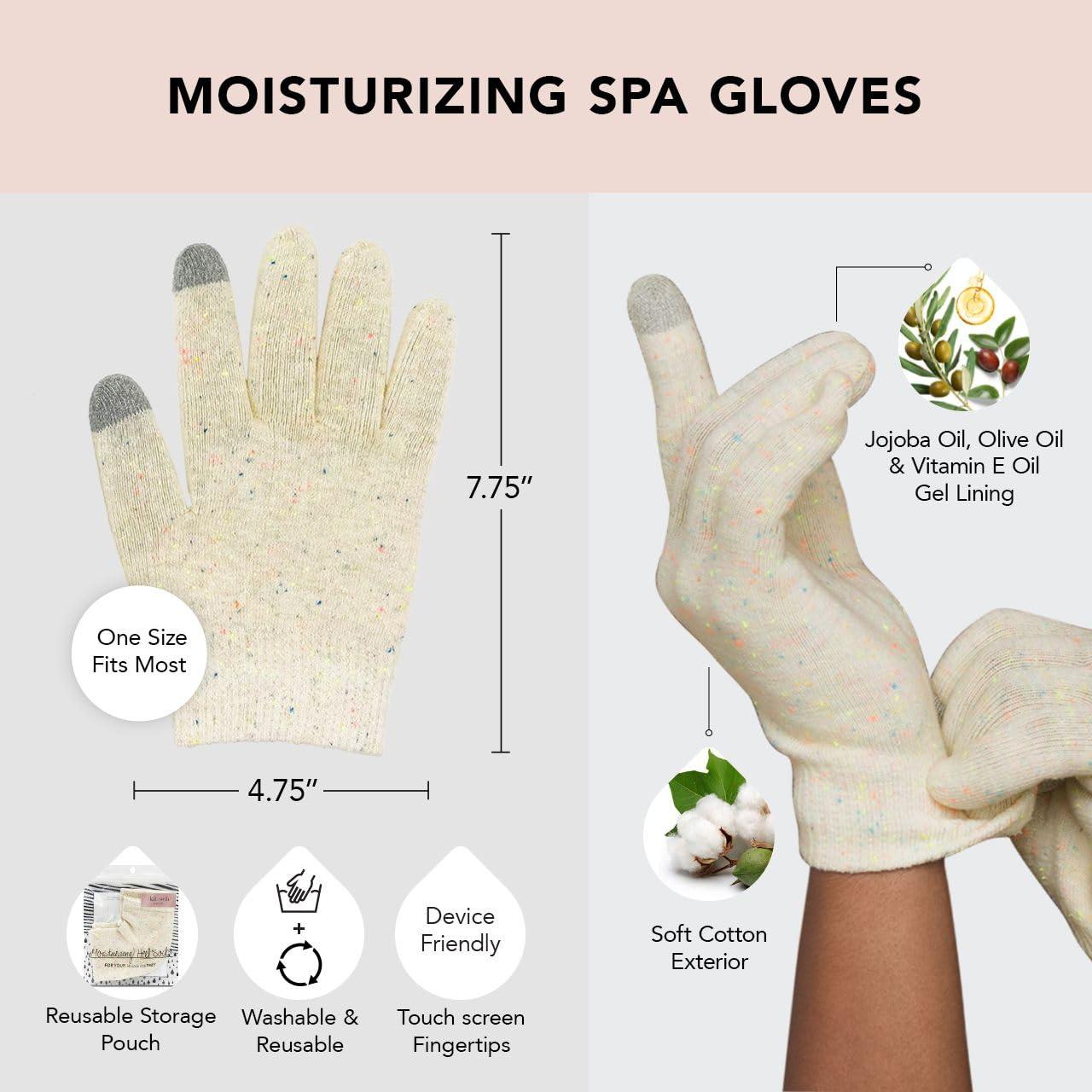 imageKitsch Moisturizing Gloves Overnight for Dry Hands Treatment for Women ampamp Men Soft Hydrating ampamp Infused Gel Spa Gloves for Kids One Size Fits Most Washable ampamp Reusable Pair