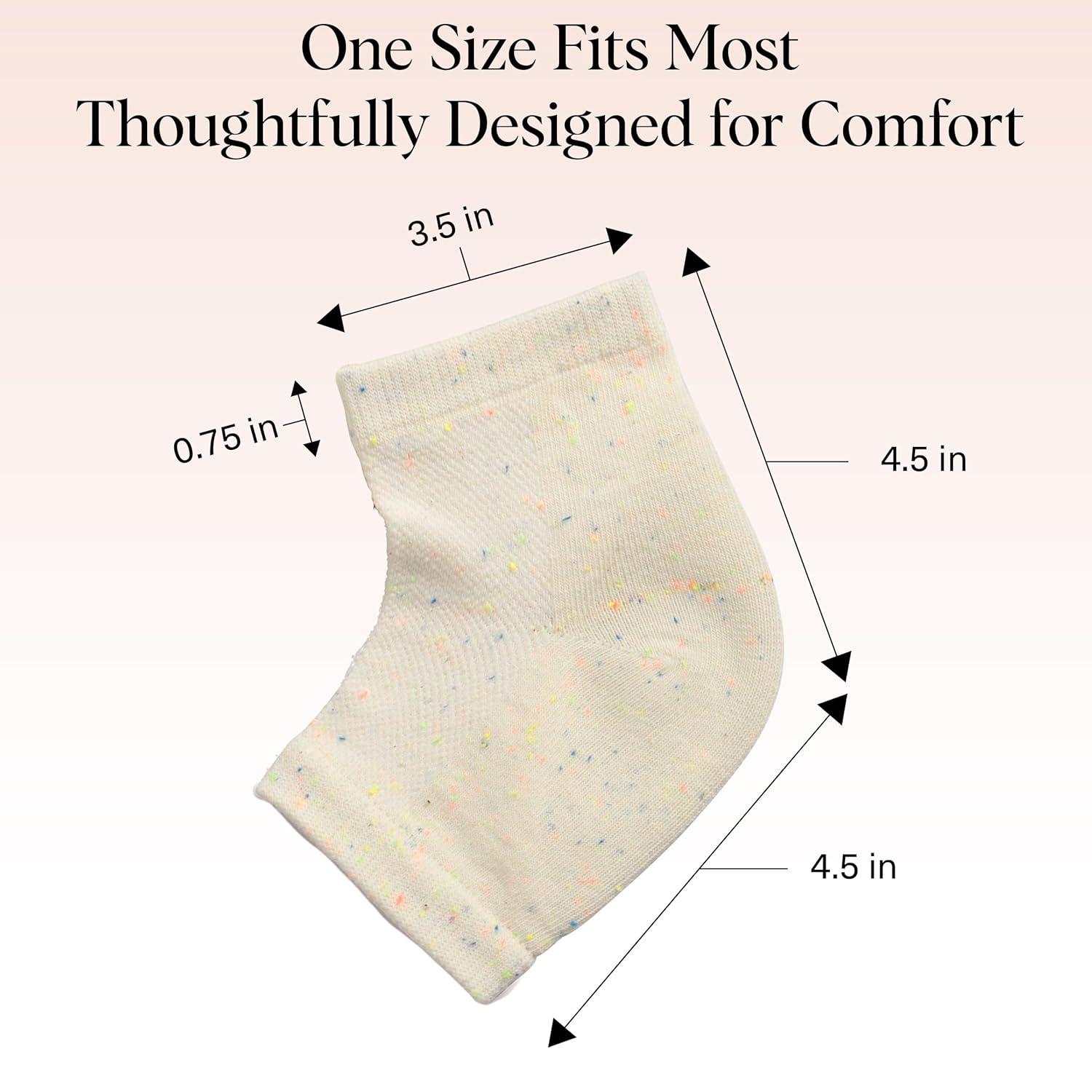 imageKitsch Moisturizing Socks for Cracked Heel Treatment Reusable Spa Socks for Women ampamp Men with Insulated Gel Lining Overnight Heel Socks for Dry Cracked Feet Hydrating OpenToe Design 1 PairCream