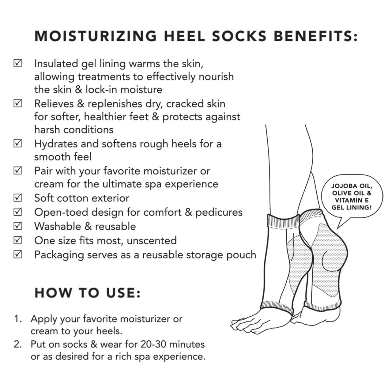 imageKitsch Moisturizing Socks for Cracked Heel Treatment Reusable Spa Socks for Women ampamp Men with Insulated Gel Lining Overnight Heel Socks for Dry Cracked Feet Hydrating OpenToe Design 1 PairCream