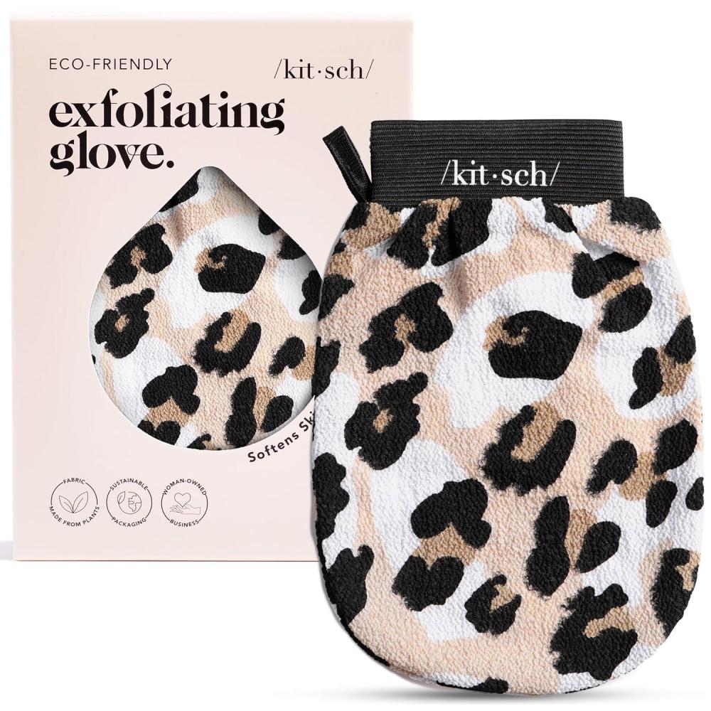 imageKitsch Exfoliating Glove  Korean Exfoliating Mitt ampamp Deep Exfoliating Body Scrubber for Shower Bath  Body Exfoliator Dead Skin Remover  Skin Care for Smooth Renewed Skin  1pc BlackLeopard