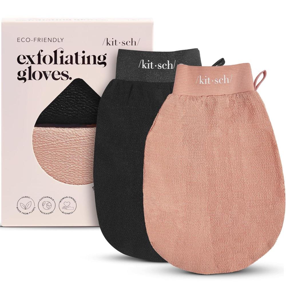 imageKitsch Exfoliating Glove  Korean Exfoliating Mitt ampamp Deep Exfoliating Body Scrubber for Shower Bath  Body Exfoliator Dead Skin Remover  Skin Care for Smooth Renewed Skin  1pc BlackBlack  Terracotta