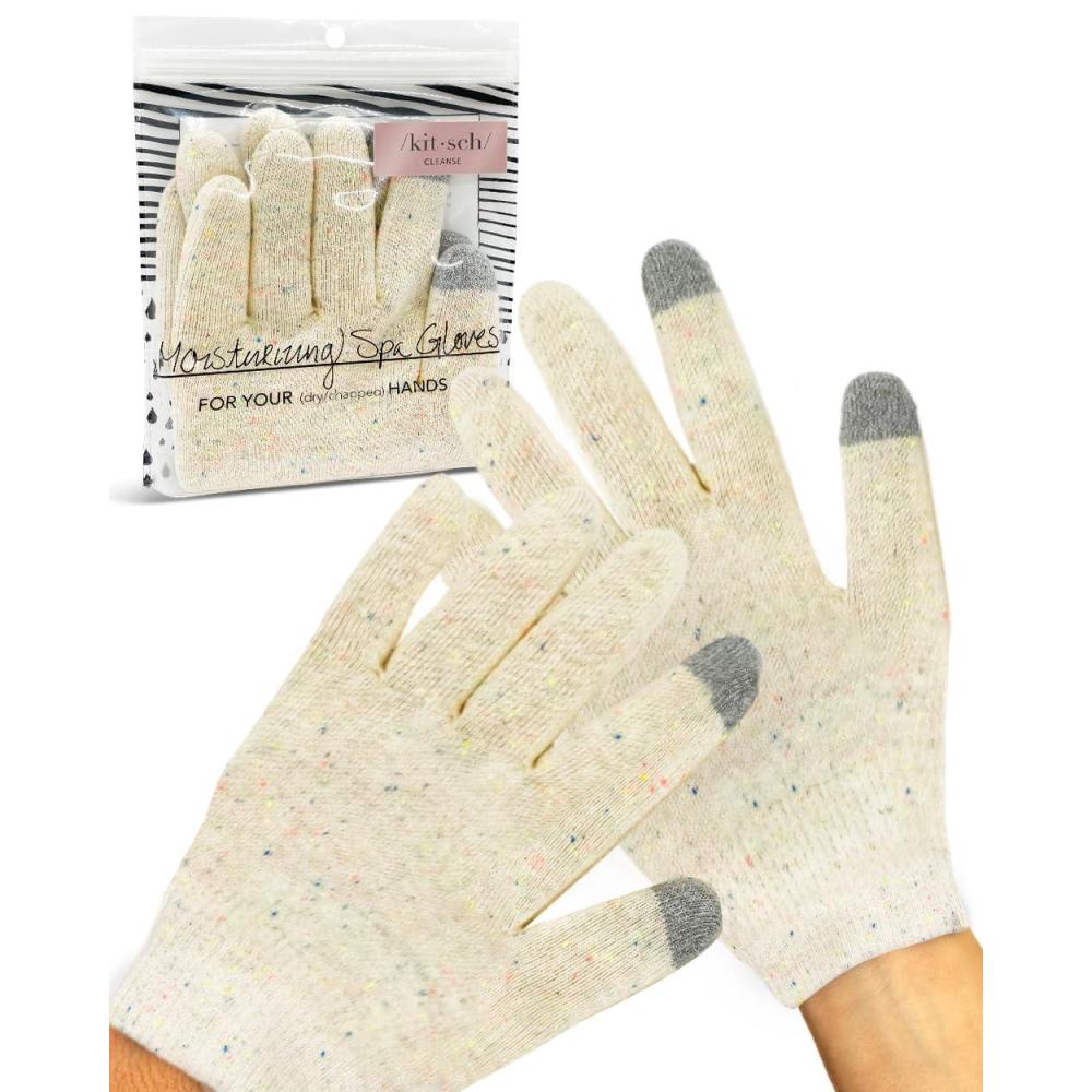 imageKitsch Moisturizing Gloves Overnight for Dry Hands Treatment for Women ampamp Men  Soft Hydrating ampamp Infused Gel Spa Gloves for Kids One Size Fits Most Washable ampamp Reusable Pair