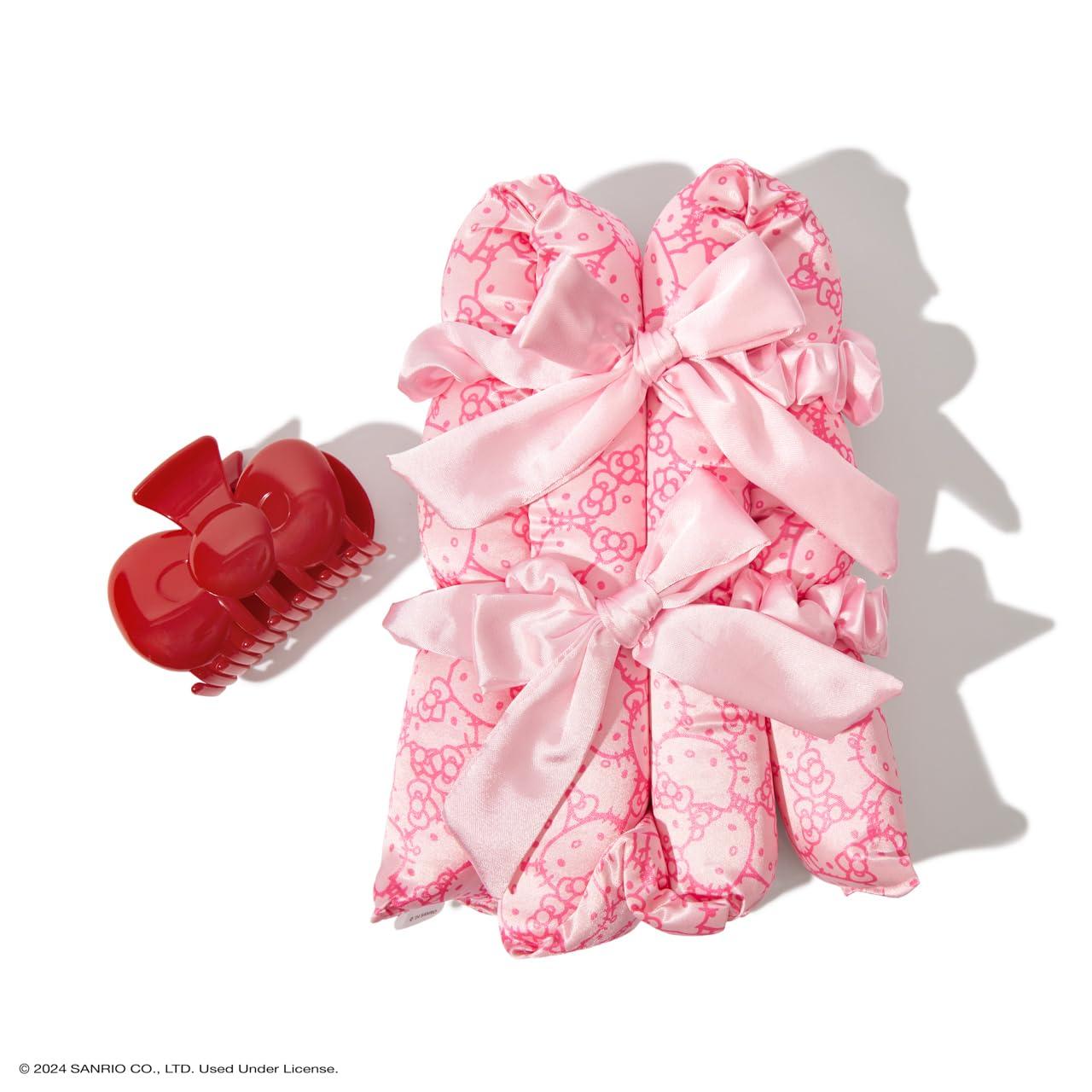 imageHello Kitty x Kitsch XL Satin Heatless Curling Set Heatless Hair Curler To Sleep In for FrizzFree ampamp Soft Curls Comes with Bow Shape Design Hair Claw and Satin Scrunchies Gifts for Women 4pc SetPink Kitty Faces