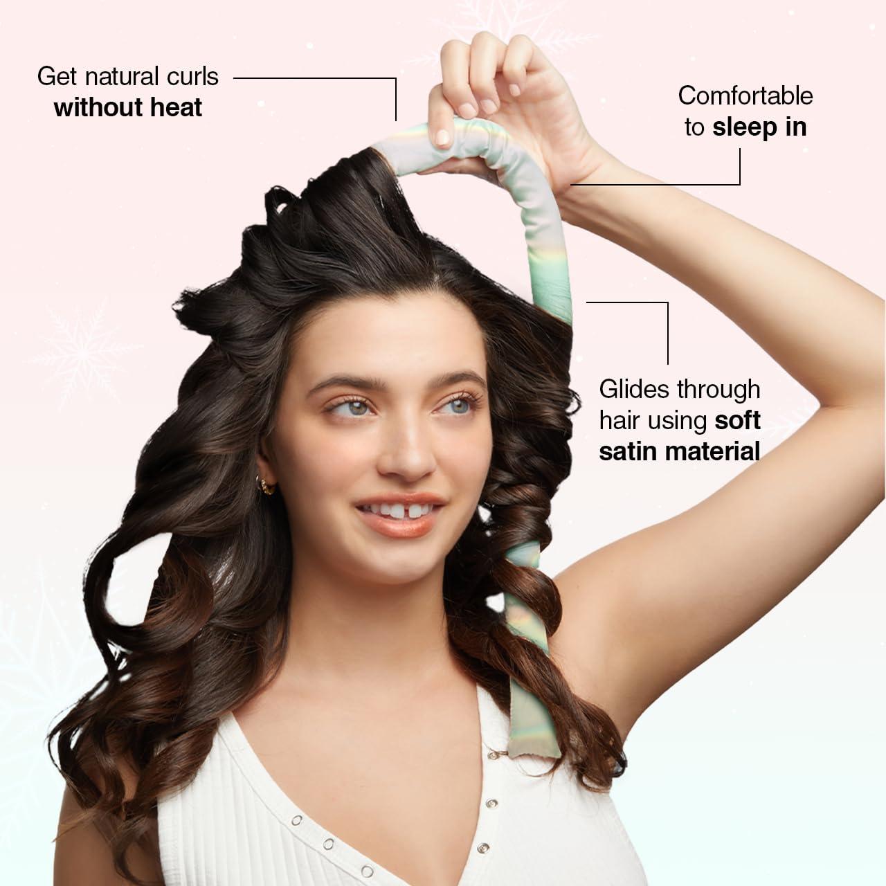 imageHello Kitty x Kitsch XL Satin Heatless Curling Set Heatless Hair Curler To Sleep In for FrizzFree ampamp Soft Curls Comes with Bow Shape Design Hair Claw and Satin Scrunchies Gifts for Women 4pc SetAura