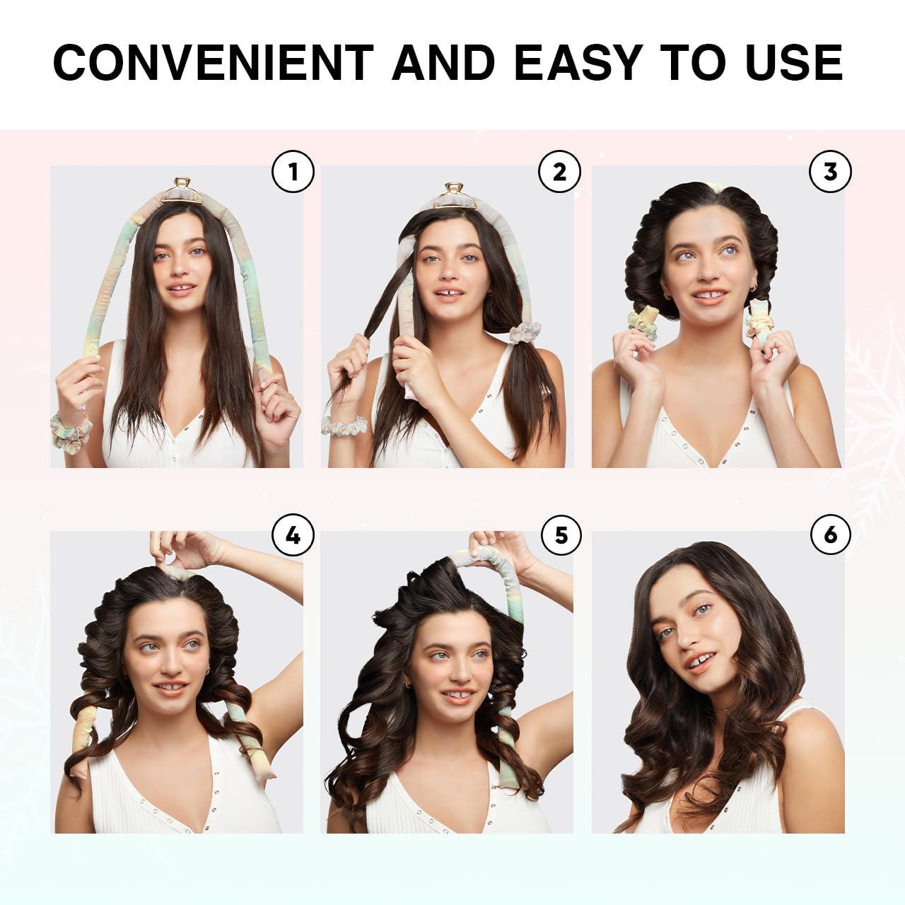 imageHello Kitty x Kitsch XL Satin Heatless Curling Set Heatless Hair Curler To Sleep In for FrizzFree ampamp Soft Curls Comes with Bow Shape Design Hair Claw and Satin Scrunchies Gifts for Women 4pc SetAura