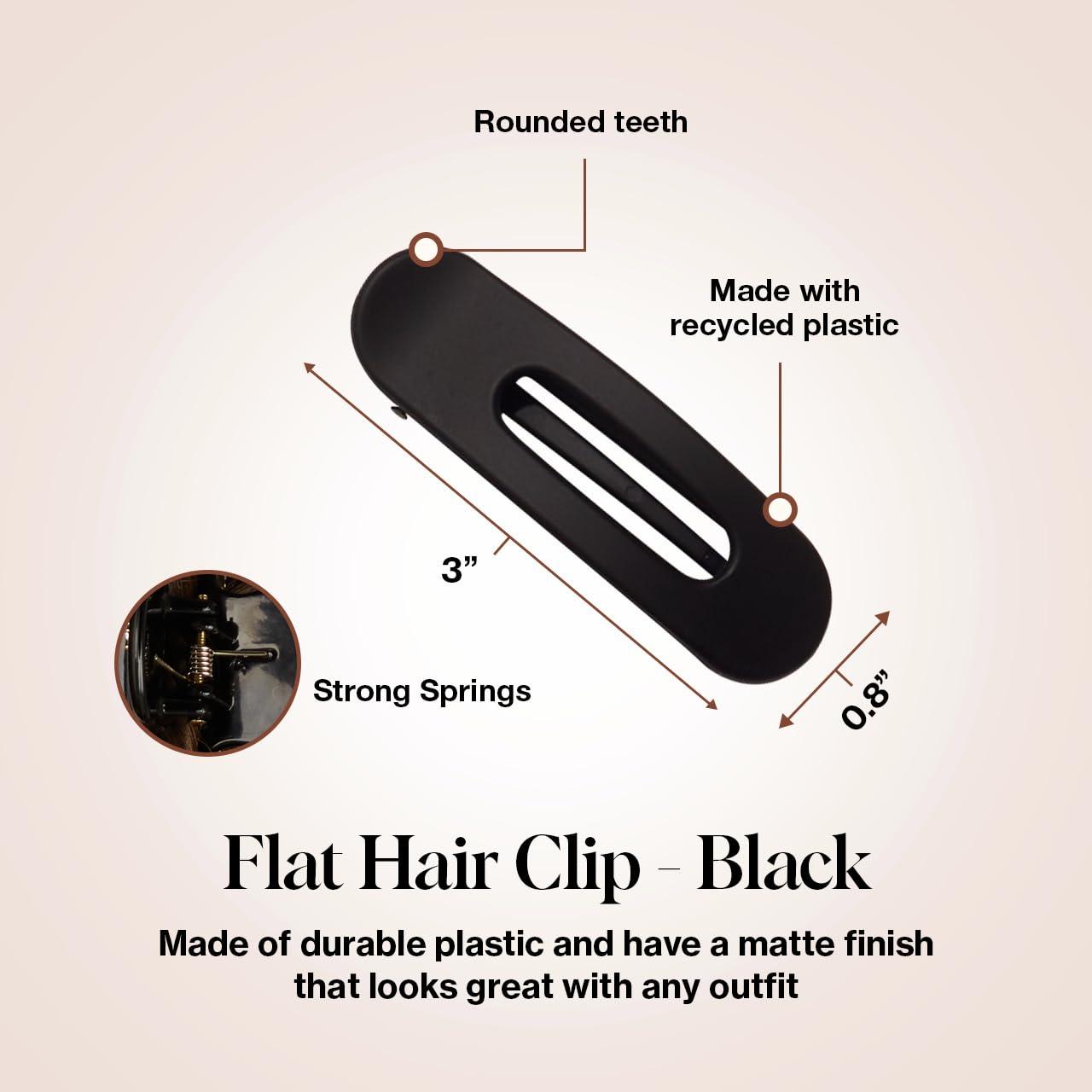 imageKitsch Large Assorted Hair Clips for Women Medium Open Shape Hair Claw Clips for Thick Hair Flat Lay Hair Clip ampamp Big Octopus Claw Clip for Teen Girls Ideal Gifts for Women 3 pcsBlack Tortoise Rectangle