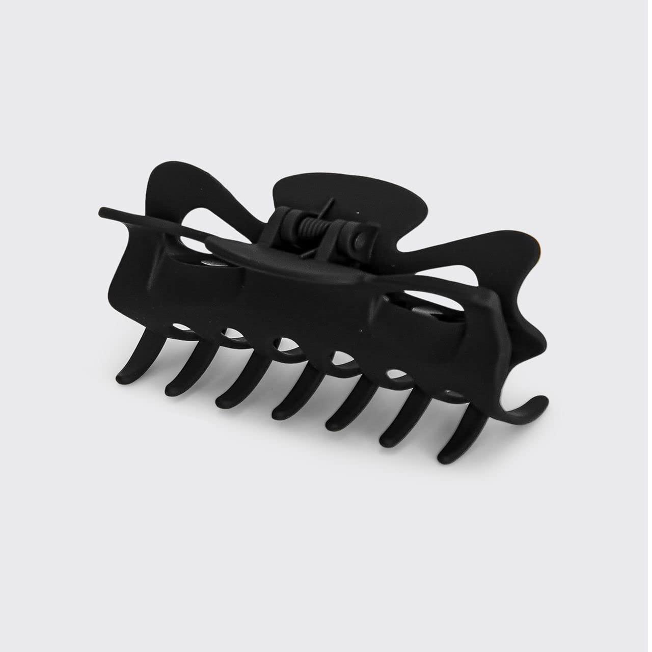 imageKitsch Large Claw Clip for Thick Hair Rubberized Finish for EasyGrip Electroplated Springs Big Hair Clips for Updos Hairstyle Ideal Gifts for Women Black 1pcBlack