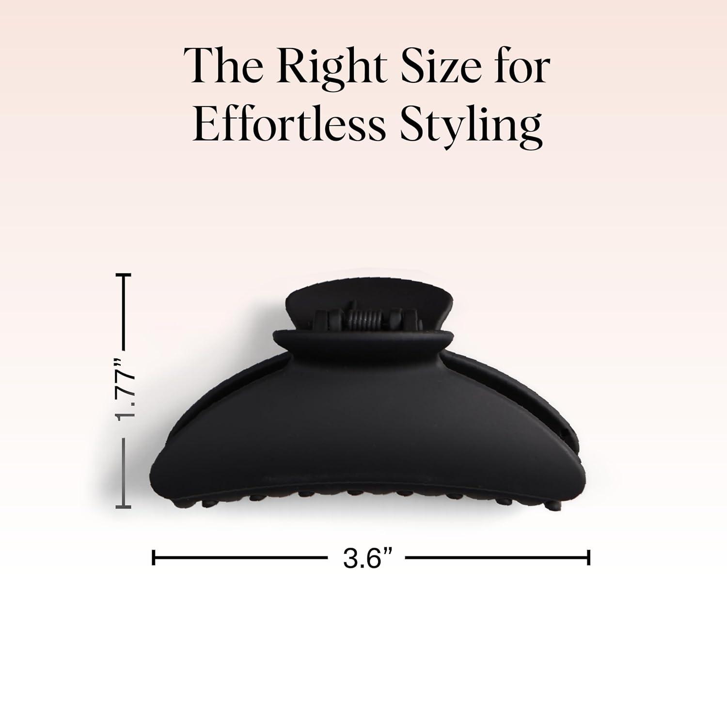 imageKitsch Medium Hair Clips for Women Strong Hold Recycled Plastic Claw Clips for Thick Hair Great for Updo Half Up Hairstyle Ideal Gifts for Women 2pcs Black and TortTortoise and Black 2 Pieces Medium
