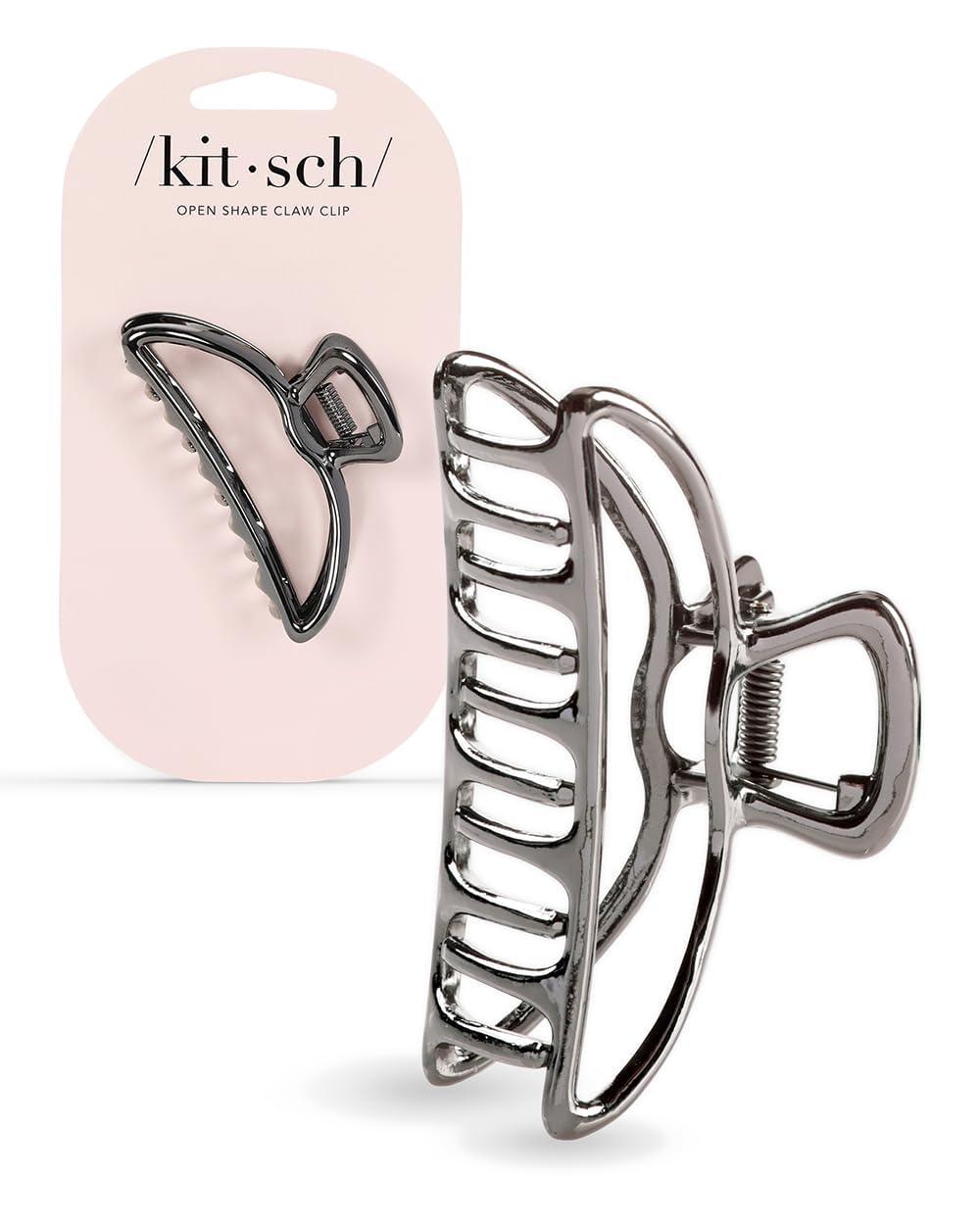imageKitsch Metal Hair Clips for Women Durable ampamp Elegant Metal Claw Clips Perfect for Everyday Use ampamp Special Occasions Hematite Ideal Gifts for Women 1 PieceHematite