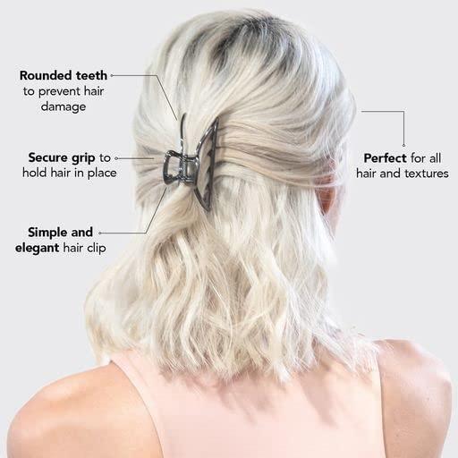 imageKitsch Metal Hair Clips for Women Durable ampamp Elegant Metal Claw Clips Perfect for Everyday Use ampamp Special Occasions Hematite Ideal Gifts for Women 1 PieceHematite