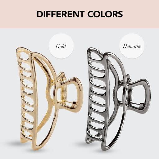 imageKitsch Metal Hair Clips for Women Durable ampamp Elegant Metal Claw Clips Perfect for Everyday Use ampamp Special Occasions Hematite Ideal Gifts for Women 1 PieceHematite