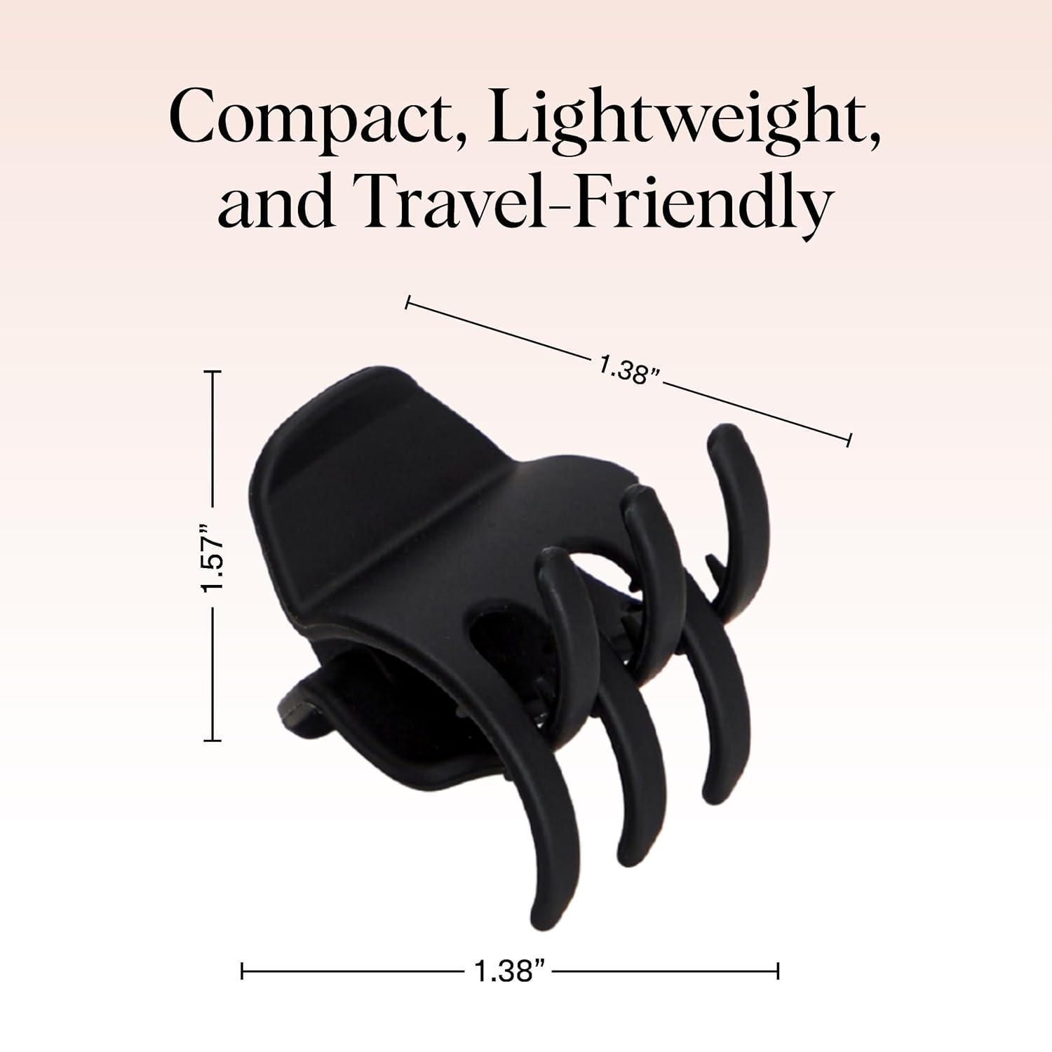 imageKitsch Mini Claw Clips for Women Stylish Small Hair Clips for Kids Stays In Place Without Pulling or Snagging Durable ampamp Sturdy Plastic Ideal Gifts for Women Tortoise ampamp Black 6 Pcs2 Count Pack of 1