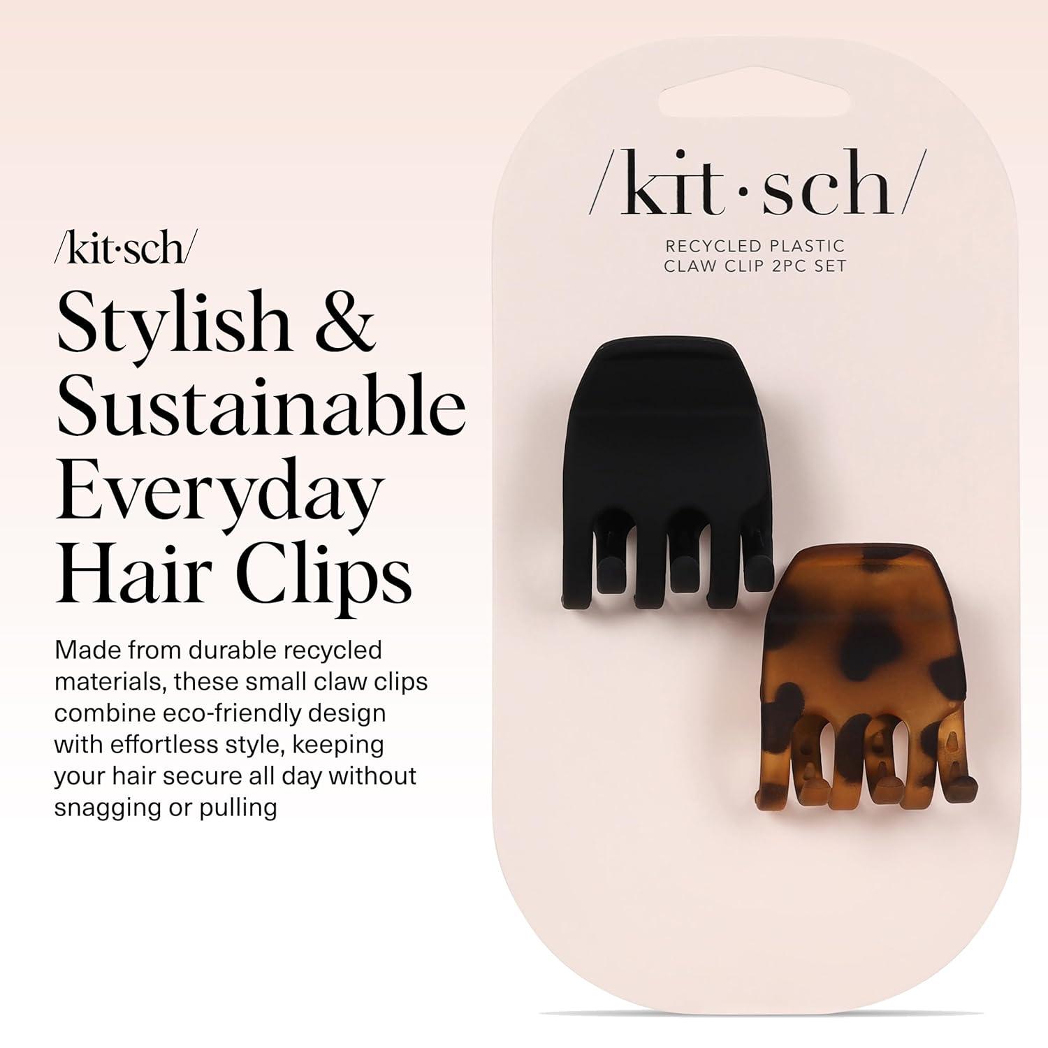 imageKitsch Mini Claw Clips for Women Stylish Small Hair Clips for Kids Stays In Place Without Pulling or Snagging Durable ampamp Sturdy Plastic Ideal Gifts for Women Tortoise ampamp Black 6 Pcs2 Count Pack of 1