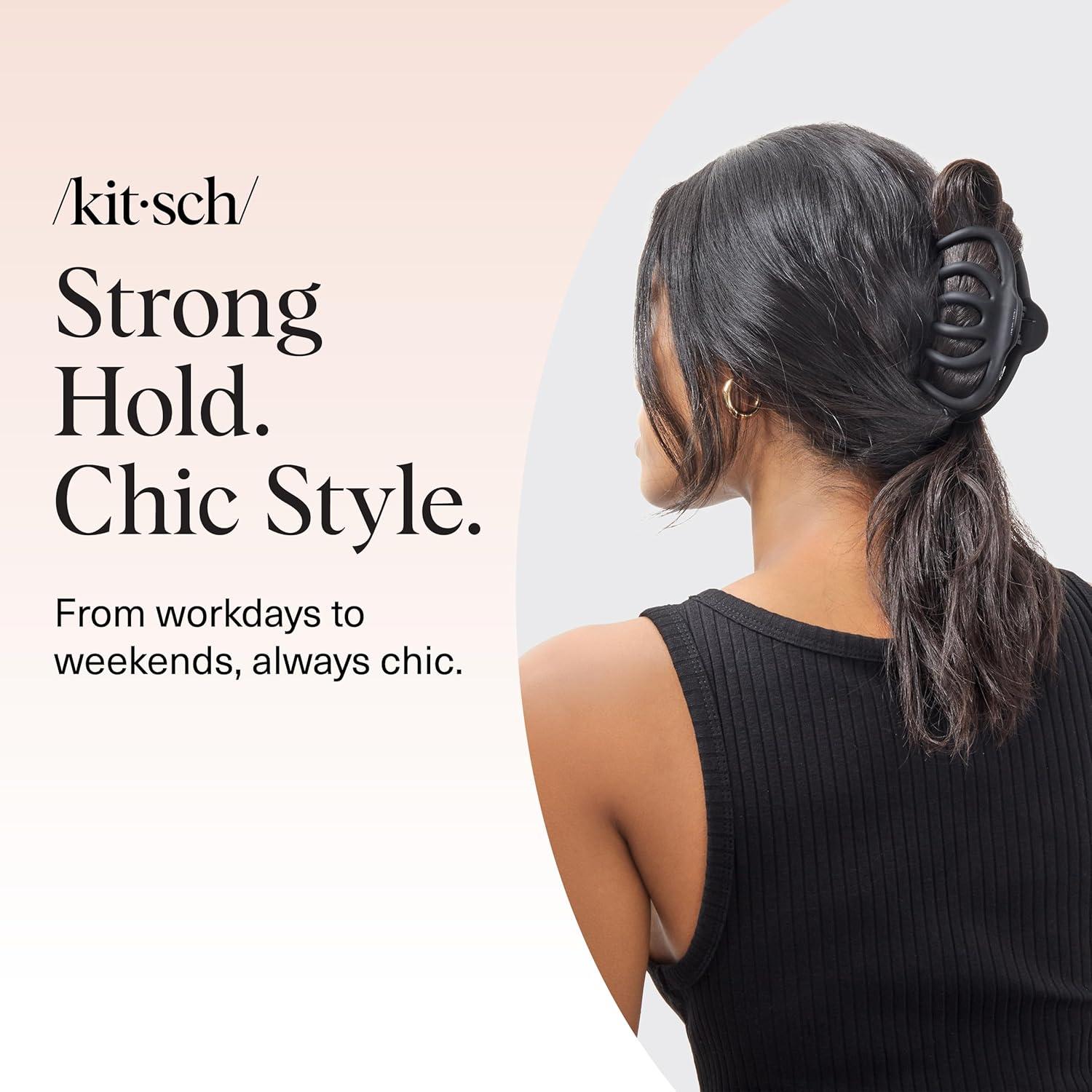 imageKitsch Octopus Claw Clips for Women Cute ampamp Stylish Hair Clips for Everyday Use Octopus Claw Clip for Thick Hair Ideal Gifts for Women Black ampamp Tortoise 2pcs