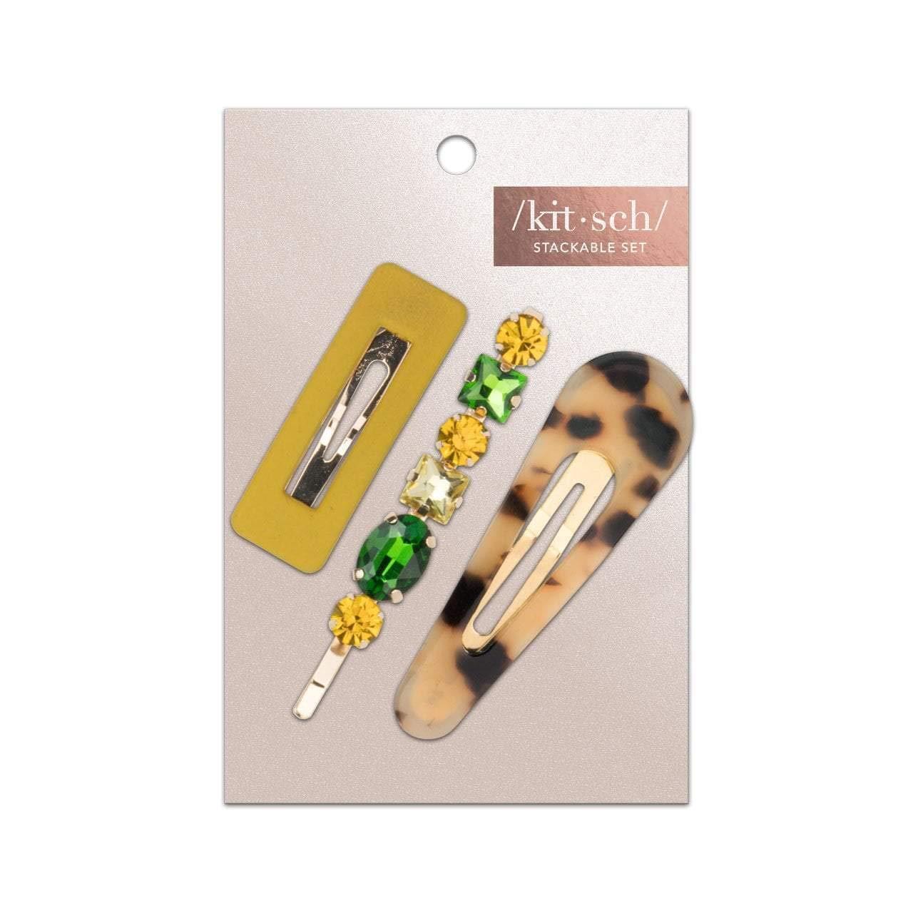 imageKitsch Stackable Acrylic Snap Hair Clip for Thick ampamp Thin Hair Hair Accessories for Women ampamp Girls Cute Barrettes Ideal Gifts for Women 3pcsCitrine