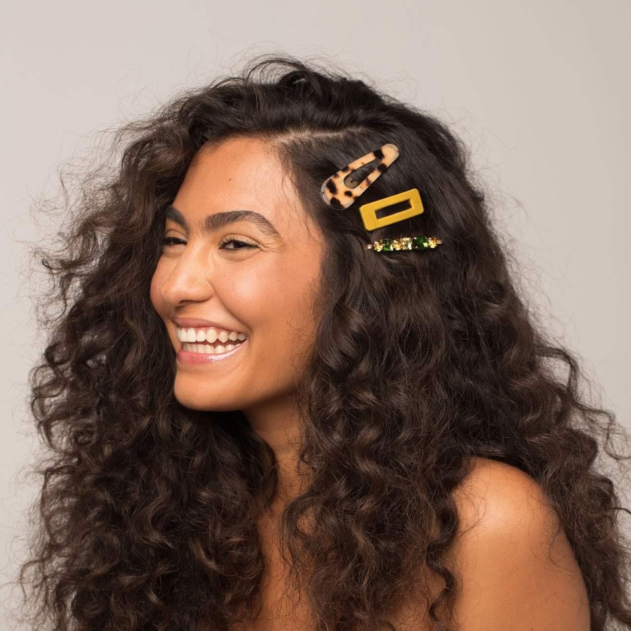 imageKitsch Stackable Acrylic Snap Hair Clip for Thick ampamp Thin Hair Hair Accessories for Women ampamp Girls Cute Barrettes Ideal Gifts for Women 3pcsCitrine