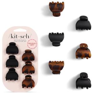 Kitsch Mini Claw Clips for Women – Stylish Small Hair Clips for Kids | Stays In Place Without Pulling or Snagging | Durable & Sturdy Plastic | Ideal Gifts for Women – Tortoise & Black, 6 Pcs(6 Count (Pack of 1))