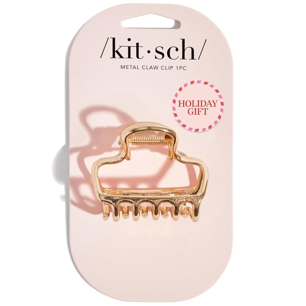 imageKitsch Gold LoopShaped Hair Clip for Women with Rhinestones Durable Metal Strong Hold ampamp Elegant Gold Hair Accessories Ideal Gifts for Women 1pcGold Open Shape