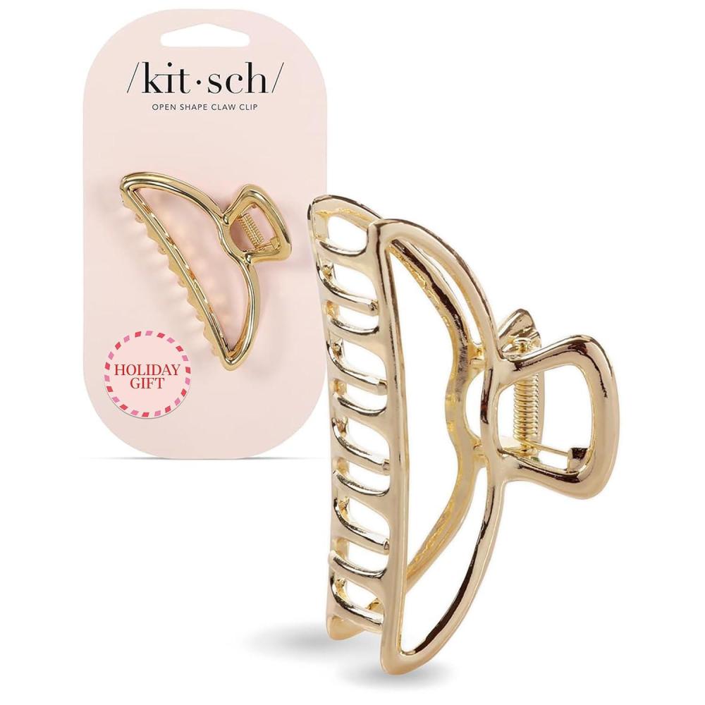 imageKitsch Gold LoopShaped Hair Clip for Women with Rhinestones Durable Metal Strong Hold ampamp Elegant Gold Hair Accessories Ideal Gifts for Women 1pcGold