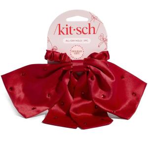Kitsch Oversized Hair Bows for Women – Recycled Polyester Material | Stylish and Elegant | Cute Hair Bow Clips | Ideal Gifts for Women – Black, 1pc(Rhinestone-Studded Bow)