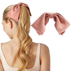 Kitsch Oversized Hair Bows for Women – Recycled Polyester Material | Stylish and Elegant | Cute Hair Bow Clips | Ideal Gifts for Women – Black, 1pc(Rosewood)