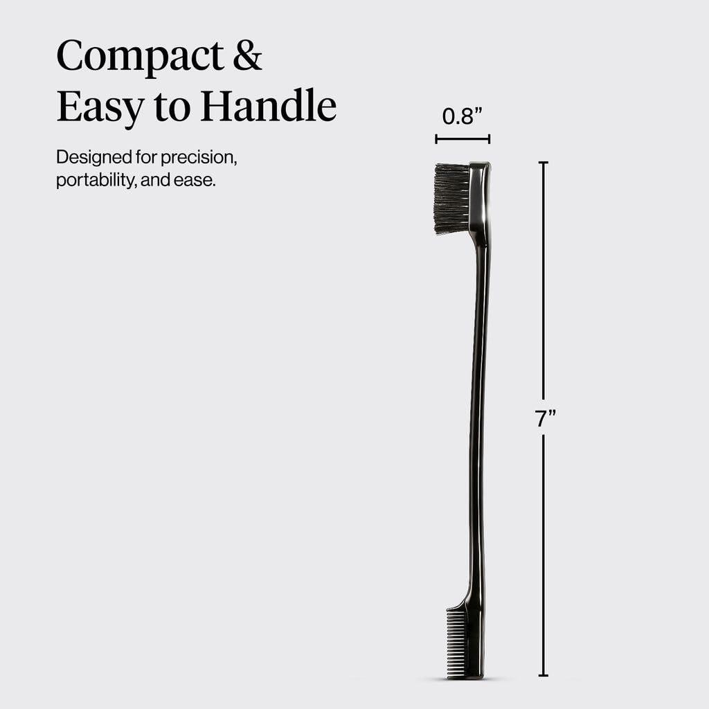 image:imageKitsch Double Sided Edge Control Hair Brushes for Women Edge Brush with Soft Nylon Bristles For Bangs Hairline Eyebrows amp Lashes 2 Pcs Black