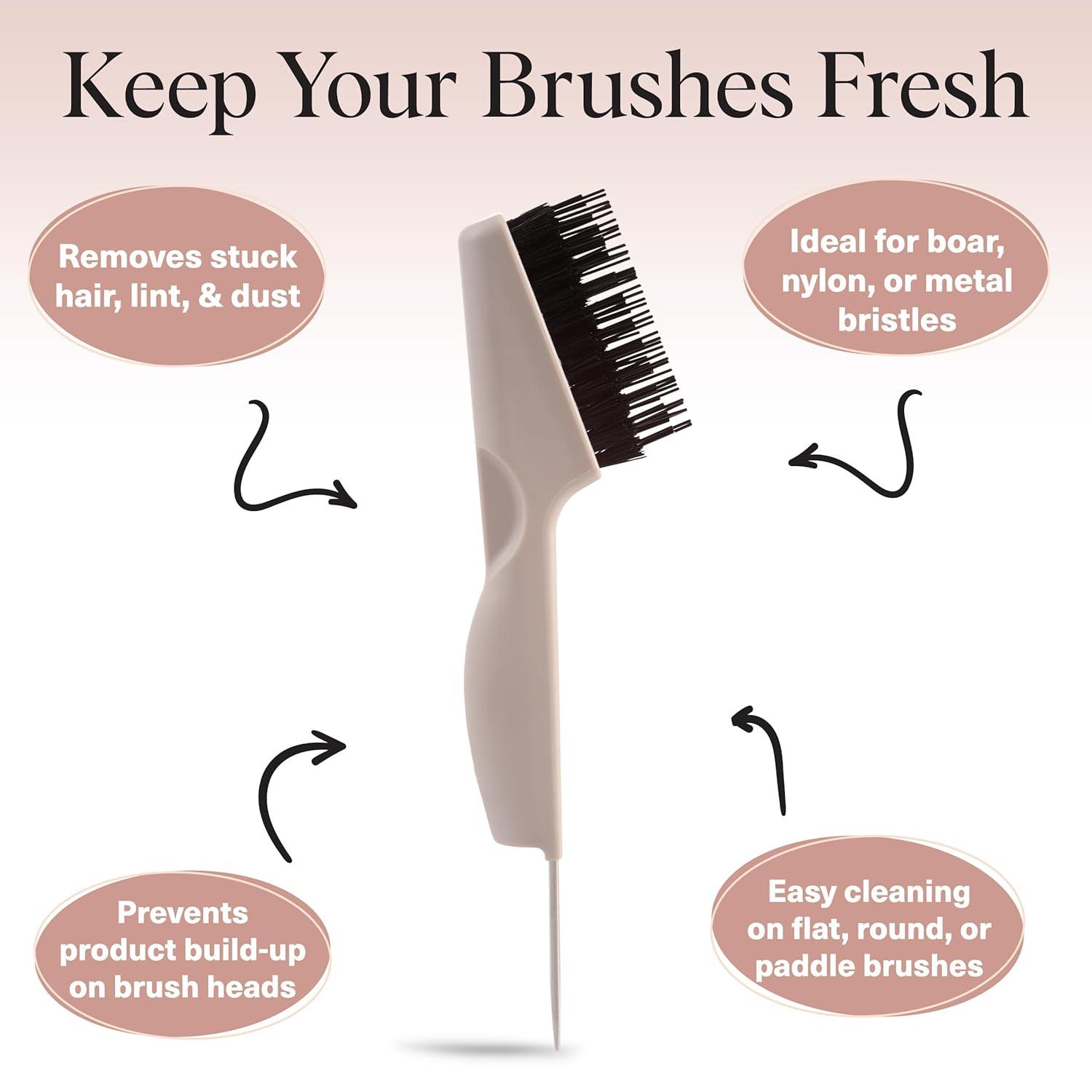 image:imageKitsch Hair Brush Cleaner Tool DoubleSided 2in1 Brush Cleaner for Hair Brushes amp Combs EcoFriendly Cleaning Tool with Pick amp Bristles Perfect Gifts for Women Hair Stylist Essentials