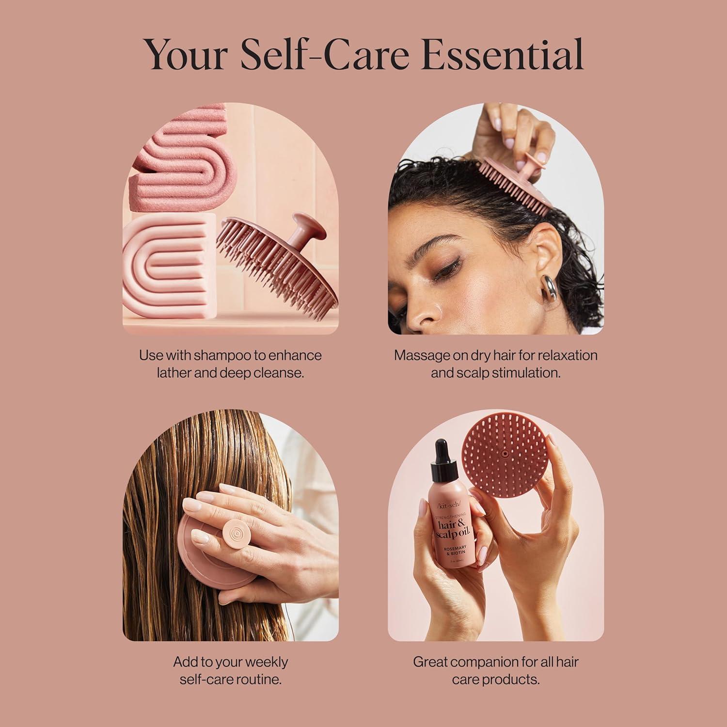 image:imageKitsch Scalp Massager for Hair Care Scalp Scrubber Shampoo Brush amp Exfoliator for All Hair Types Relaxing amp Exfoliating Terracotta
