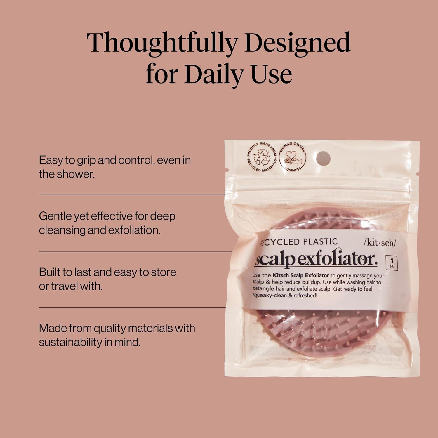 image:imageKitsch Scalp Massager for Hair Care Scalp Scrubber Shampoo Brush amp Exfoliator for All Hair Types Relaxing amp Exfoliating Terracotta