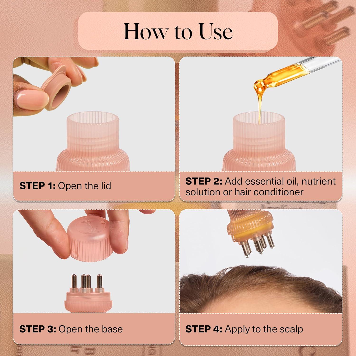 image:imageKitsch Scalp amp Hair Oil Applicator With Stainless Steel Bristles Head Massager Scalp Precise Serum and Oil Distribution For Even And MessFree Oiling Ultimate Hair Care Terracotta