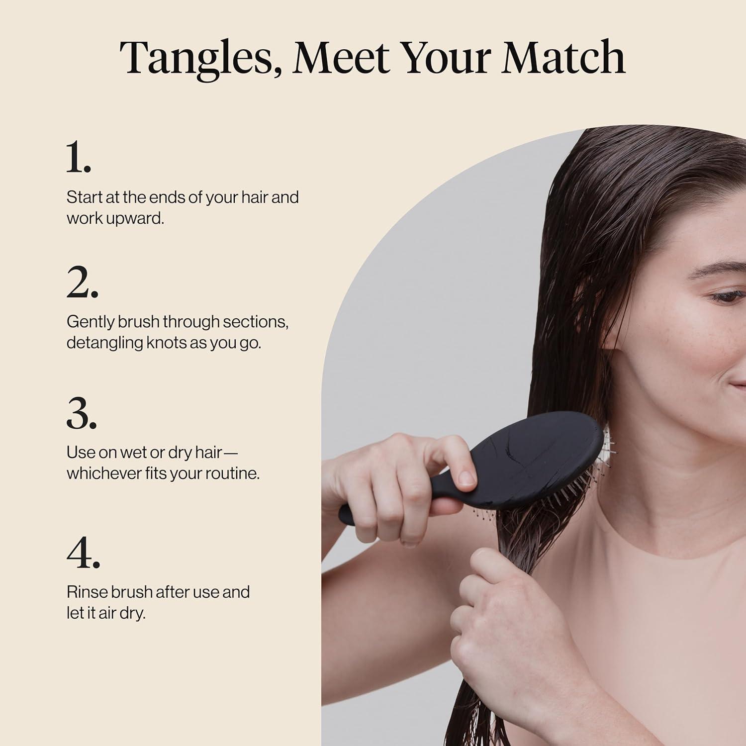 image:imageKitsch Wide Tooth Detangler Comb Curved Handle for Curly Wet amp Thick Hair Black Shower Comb for WomenWet Dry Brush