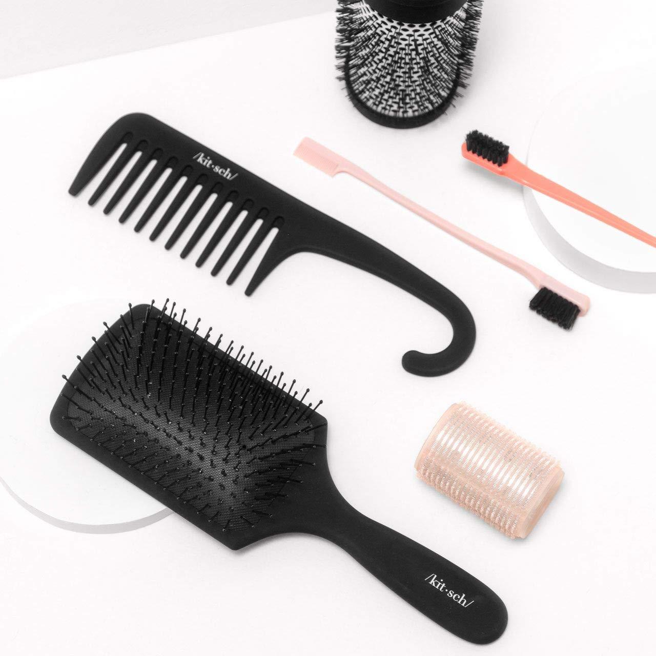 image:imageKitsch Wide Tooth Detangler Comb Curved Handle for Curly Wet amp Thick Hair Black Shower Comb for WomenWide Tooth Comb