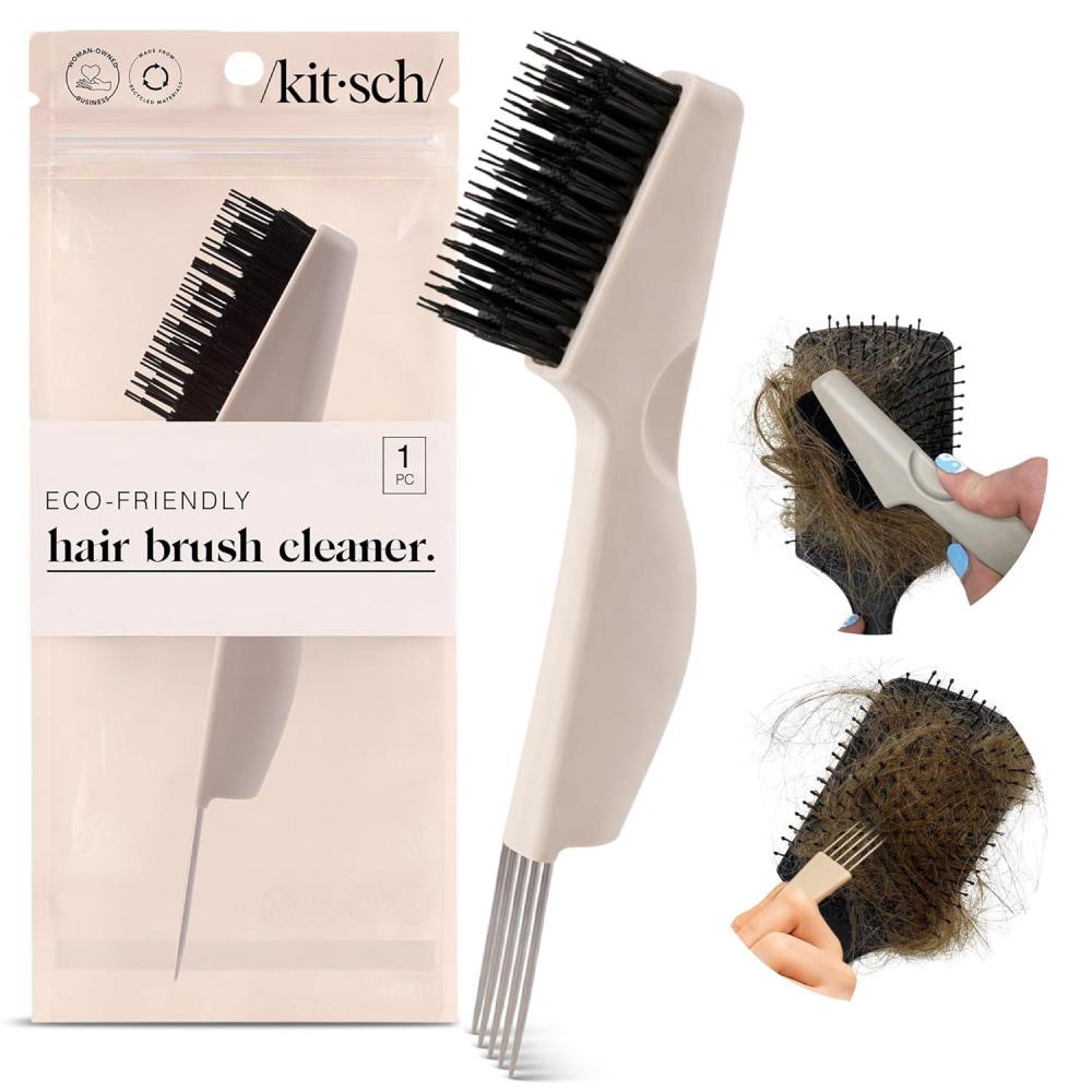 image:imageKitsch Hair Brush Cleaner Tool DoubleSided 2in1 Brush Cleaner for Hair Brushes amp Combs EcoFriendly Cleaning Tool with Pick amp Bristles Perfect Gifts for Women Hair Stylist Essentials