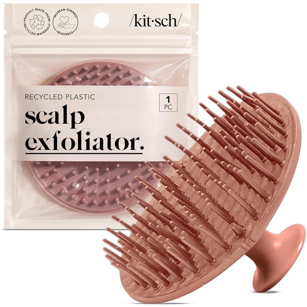 image:imageKitsch Scalp Massager for Hair Care Scalp Scrubber Shampoo Brush amp Exfoliator for All Hair Types Relaxing amp Exfoliating Terracotta