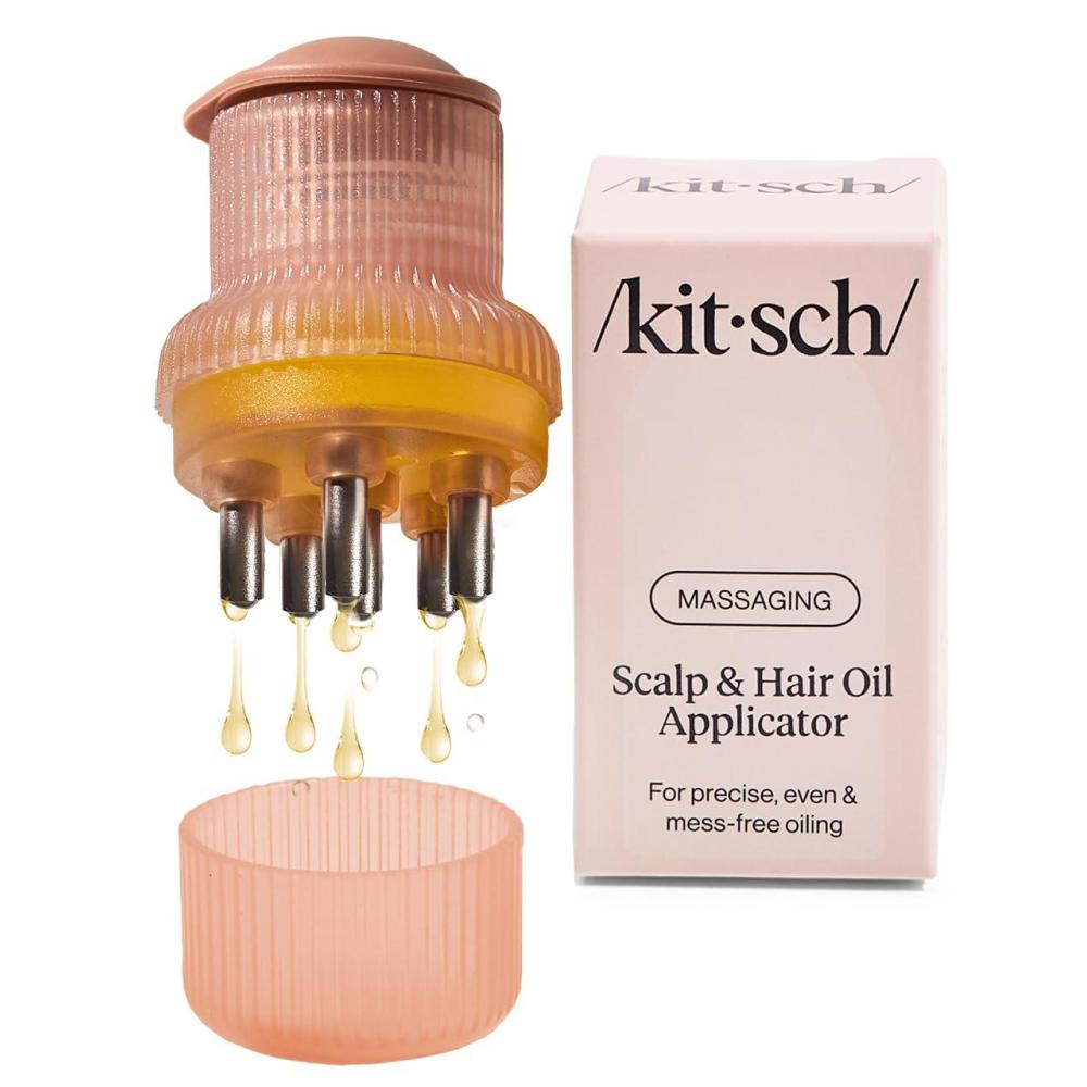image:imageKitsch Scalp amp Hair Oil Applicator  With Stainless Steel Bristles  Head Massager Scalp Precise Serum and Oil Distribution For Even And MessFree Oiling  Ultimate Hair Care  Terracotta