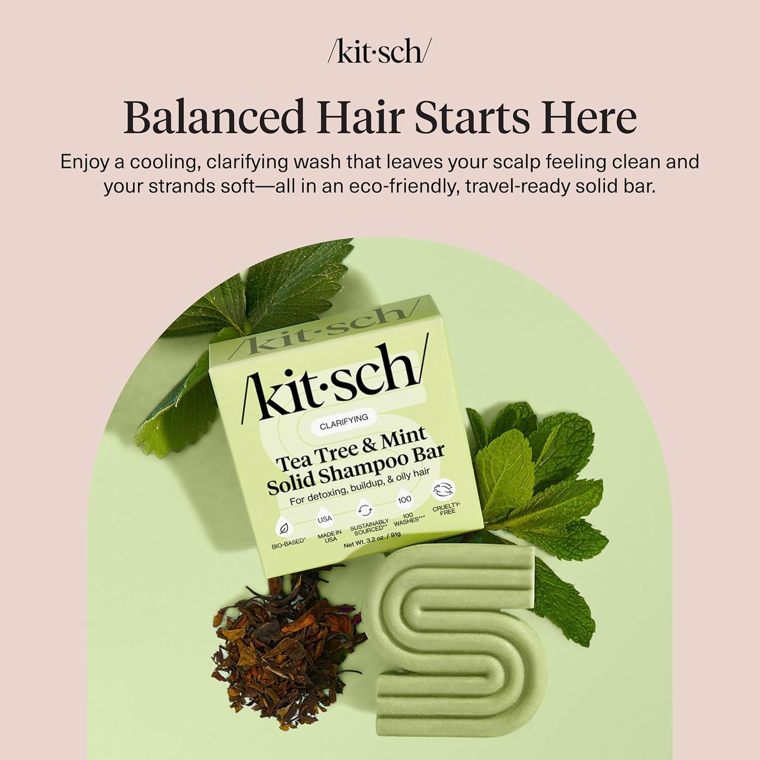 image:imageKitsch Clarifying Tea Tree amp Mint Shampoo Bar Tea Tree Shampoo for BuildUp Removal Hair Shampoo Bar for Scalp amp Oil Control Vegan Hair Care Made in USA 32 ozTea Tree Mint Clarifying Shampoo Bar