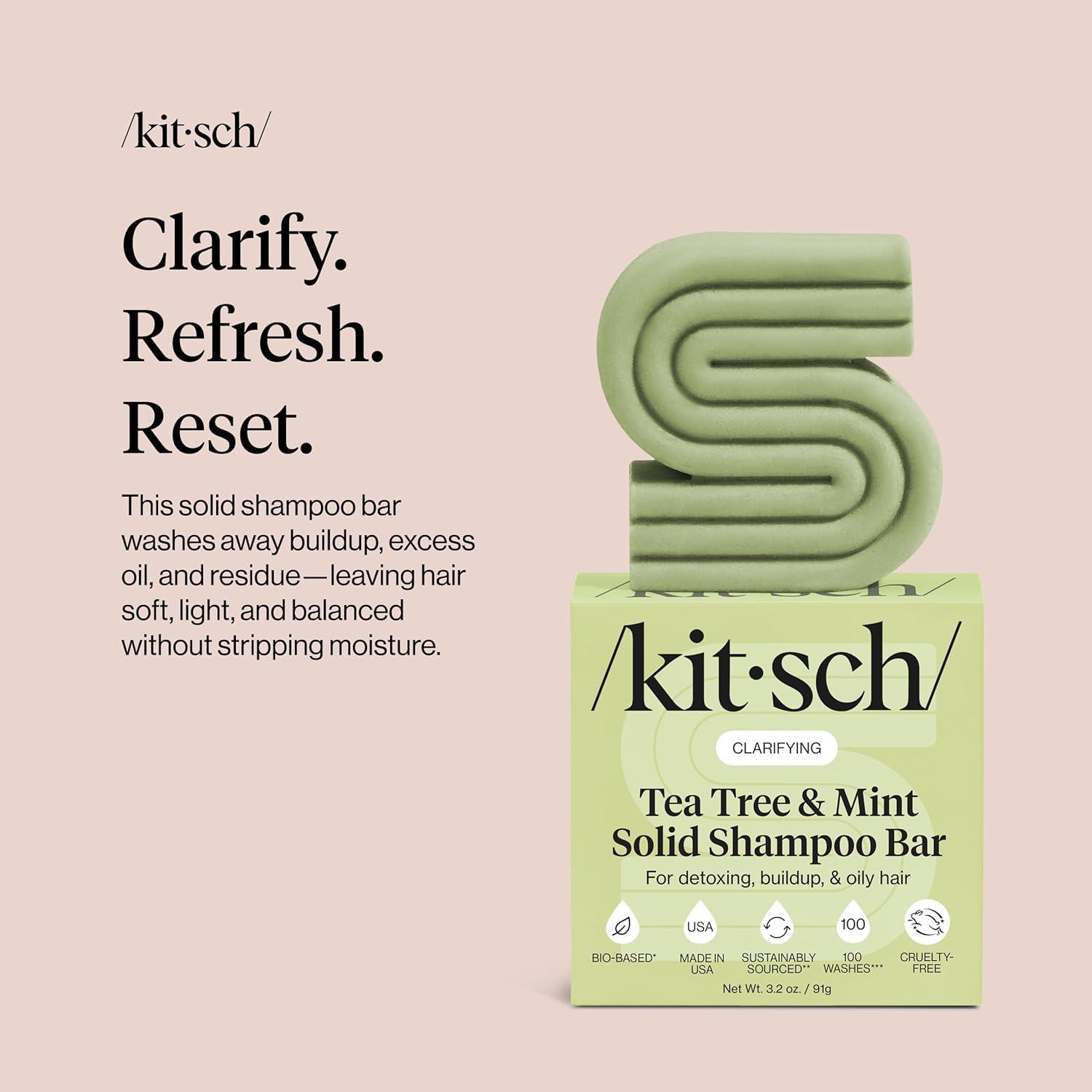 image:imageKitsch Clarifying Tea Tree amp Mint Shampoo Bar Tea Tree Shampoo for BuildUp Removal Hair Shampoo Bar for Scalp amp Oil Control Vegan Hair Care Made in USA 32 ozTea Tree Mint Clarifying Shampoo Bar