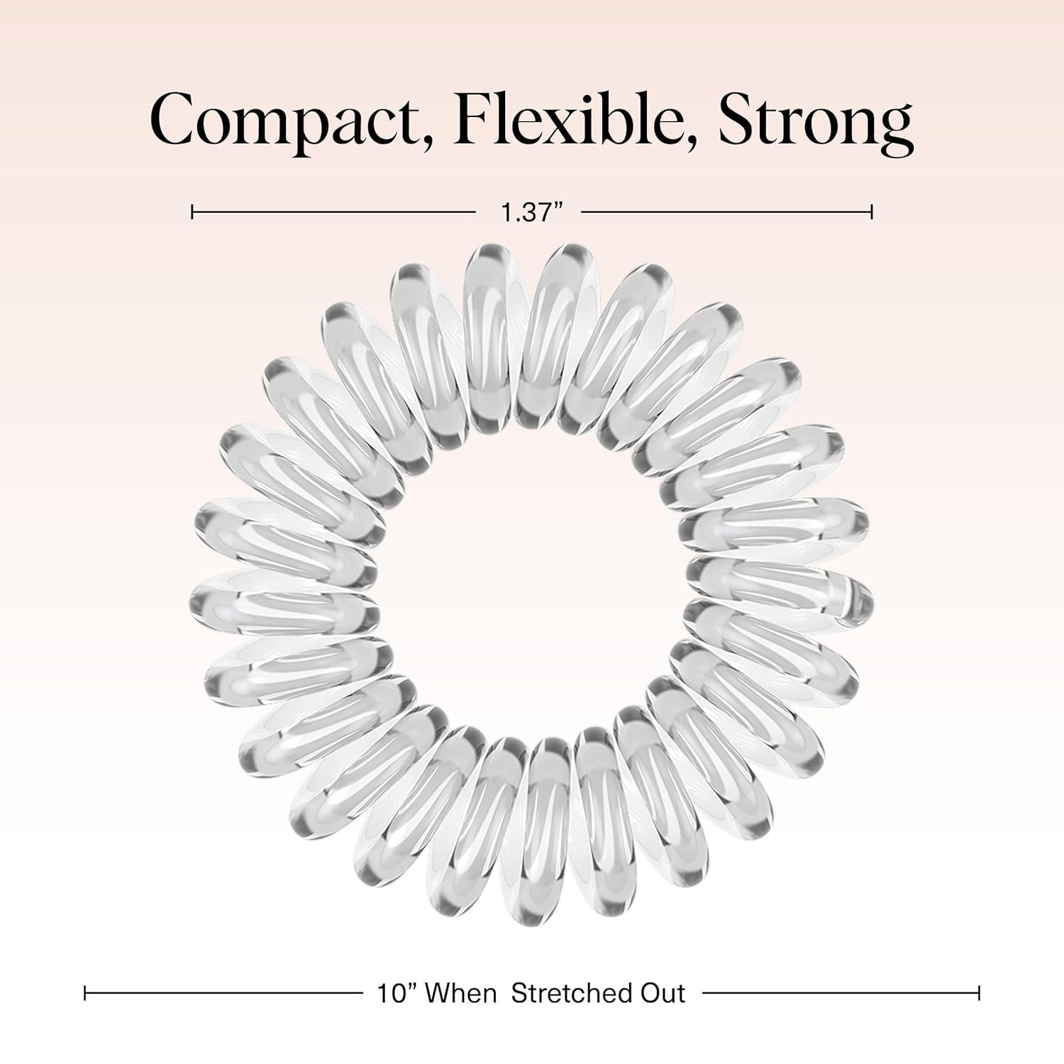 image:imageKitsch Spiral Hair Ties for Women Black Elastic Hair Ties No Damage Ponytail Holders for Thick and Thin Hair Creaseless and DentFree Coil Ideal Gifts for Women 8pc Set BlackWatercolor