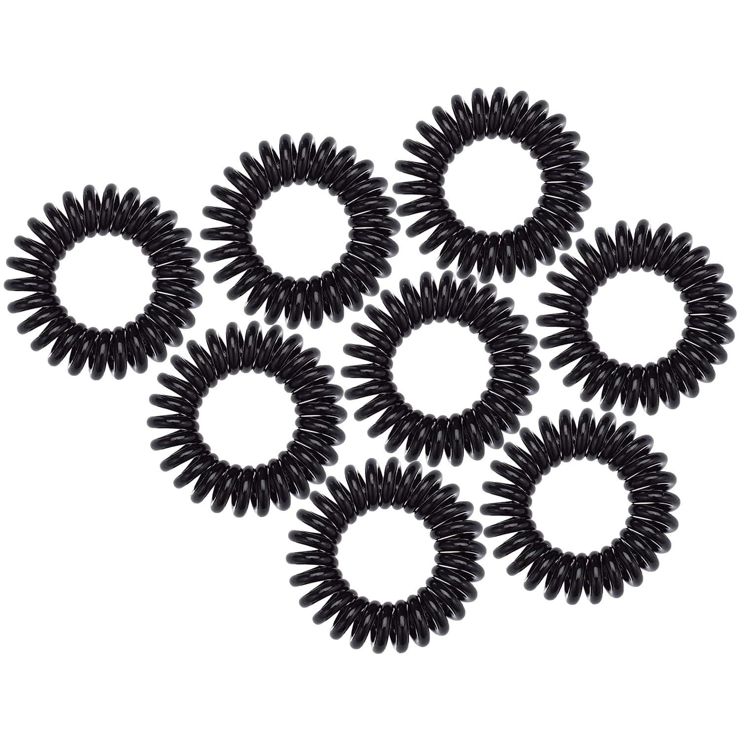 image:imageKitsch Spiral Hair Ties for Women Black Elastic Hair Ties No Damage Ponytail Holders for Thick and Thin Hair Creaseless and DentFree Coil Ideal Gifts for Women 8pc Set BlackBlack